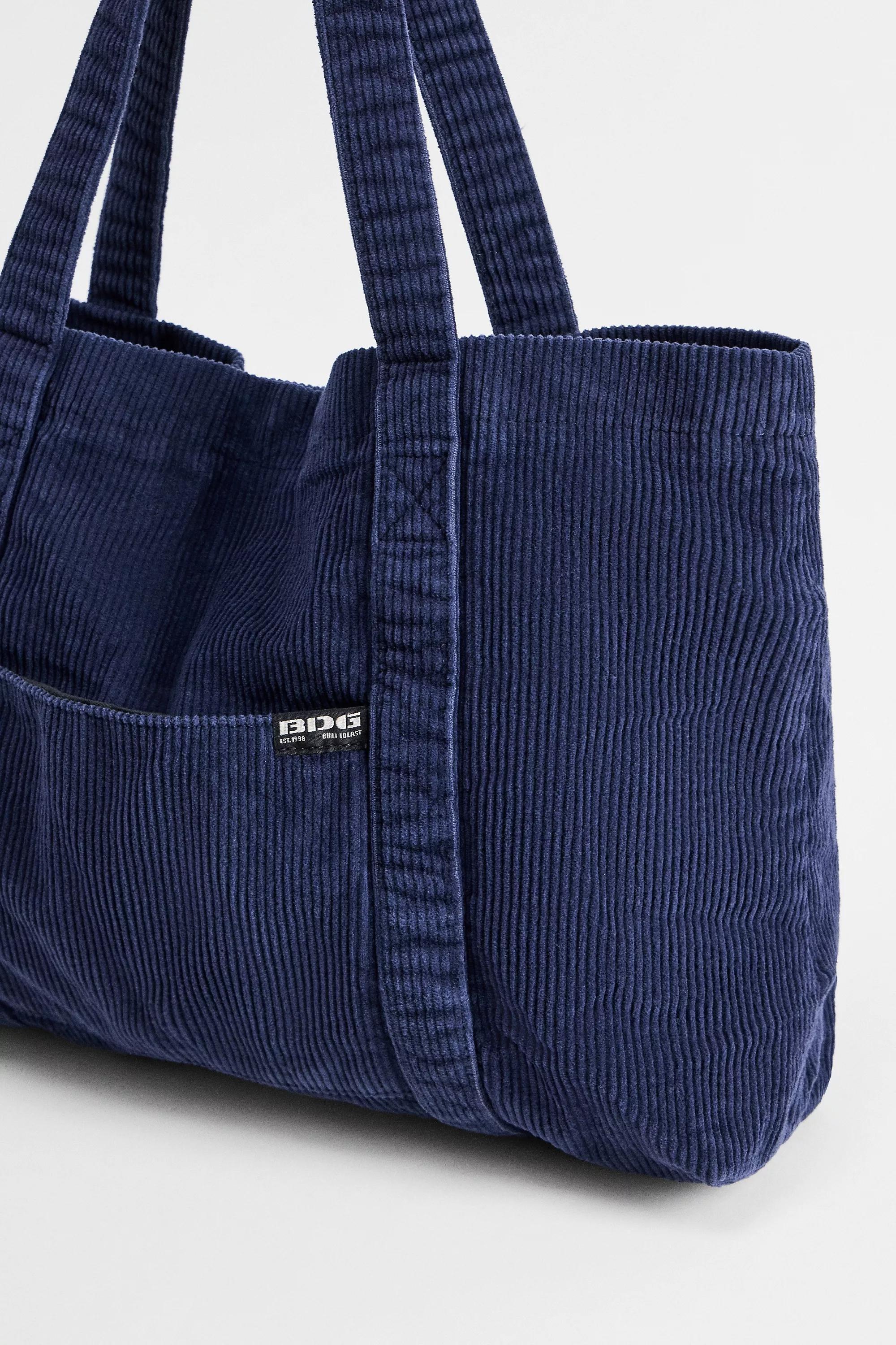 Blue Bdg Tab Pocket Corduroy Tote Bag, SAPPHIRE, large image number 3