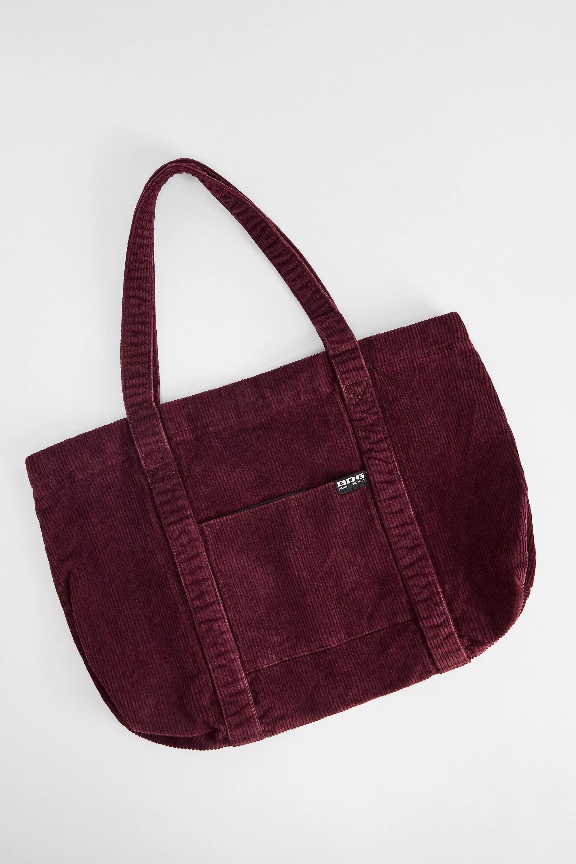 DARK PURPLE BDG Tab Pocket Corduroy Tote Bag, D PP, medium