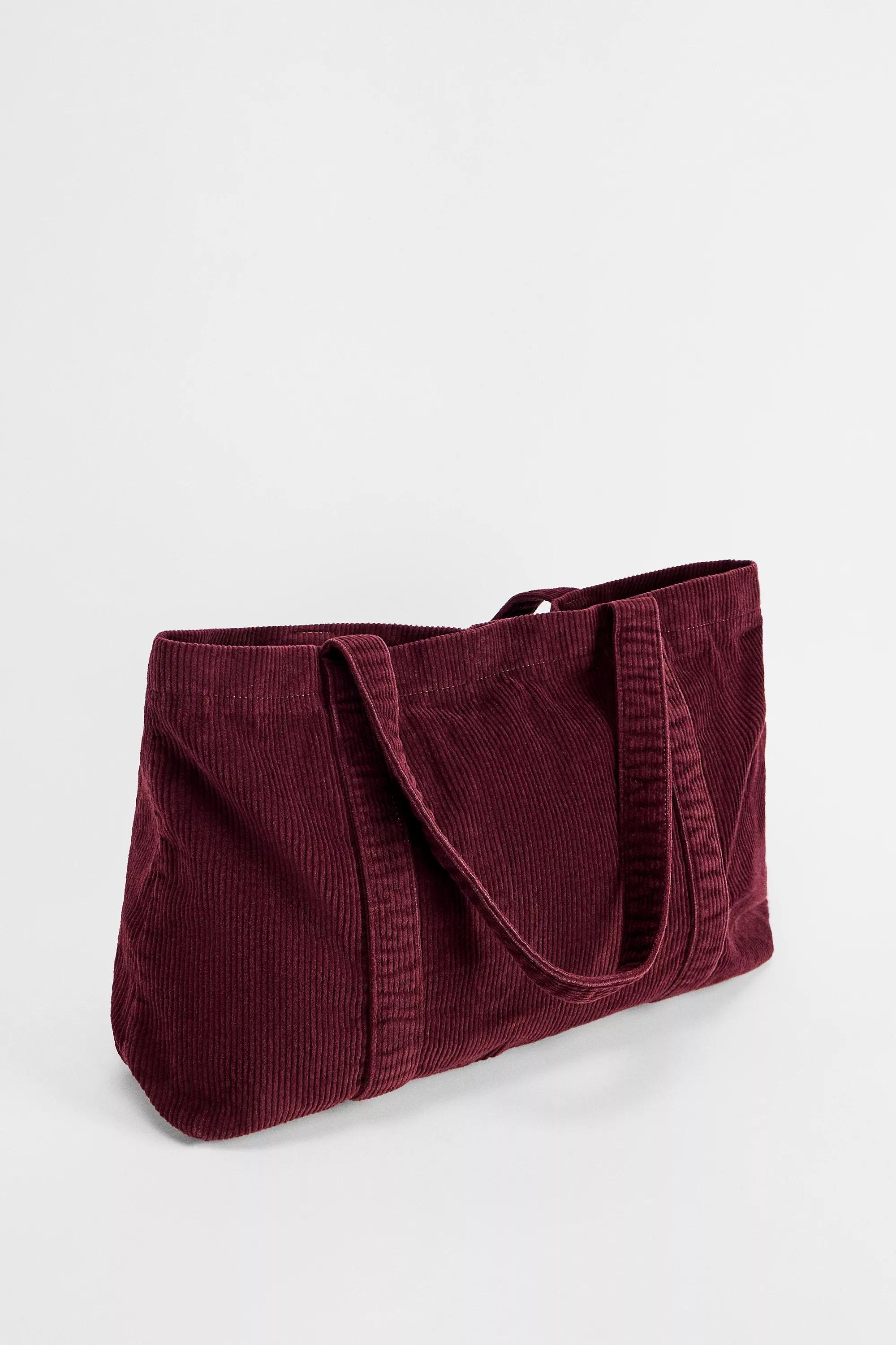 DARK PURPLE BDG Tab Pocket Corduroy Tote Bag, D PP, large image number 3