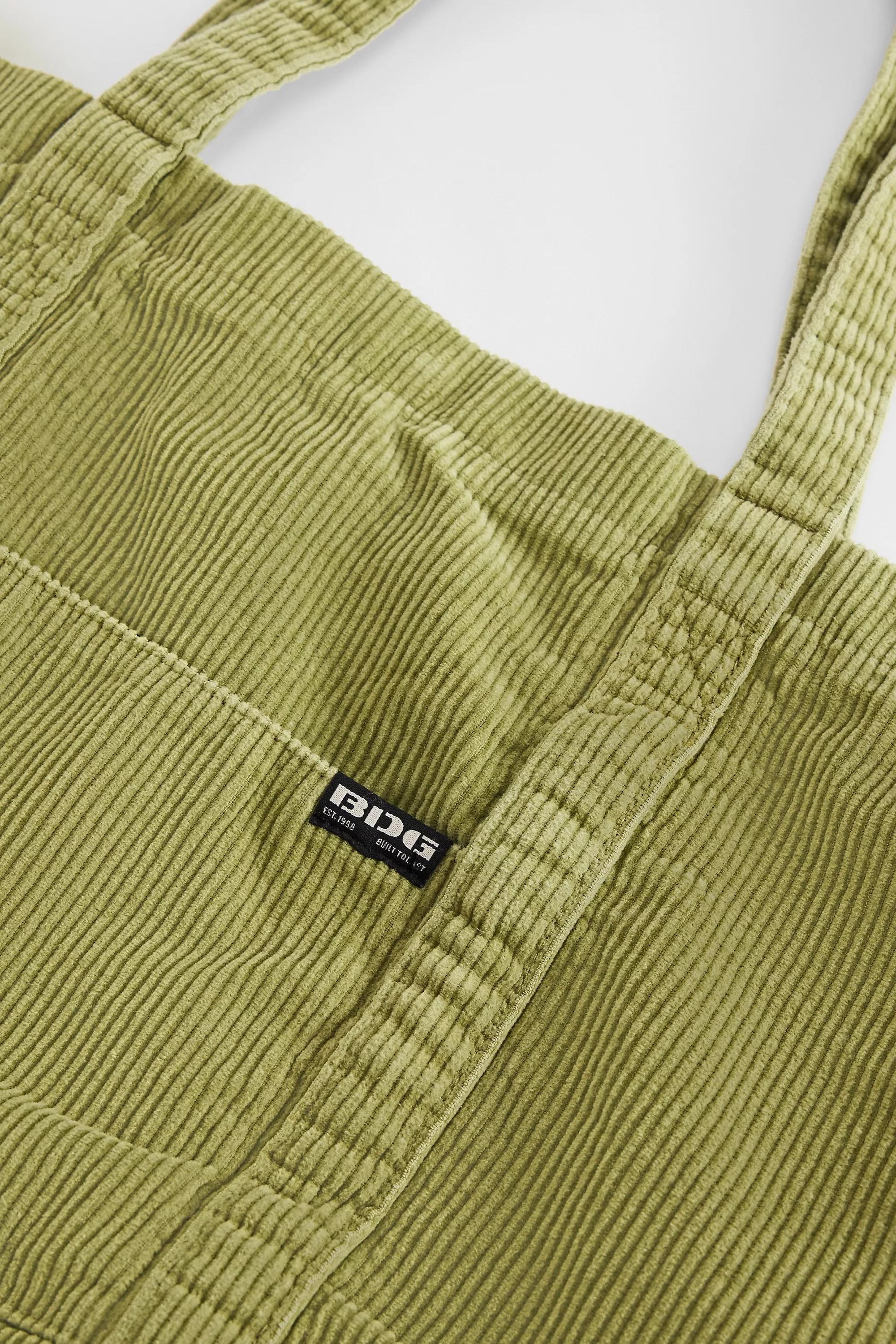 Green Bdg Tab Pocket Corduroy Tote Bag, A301_0384, large image number 2