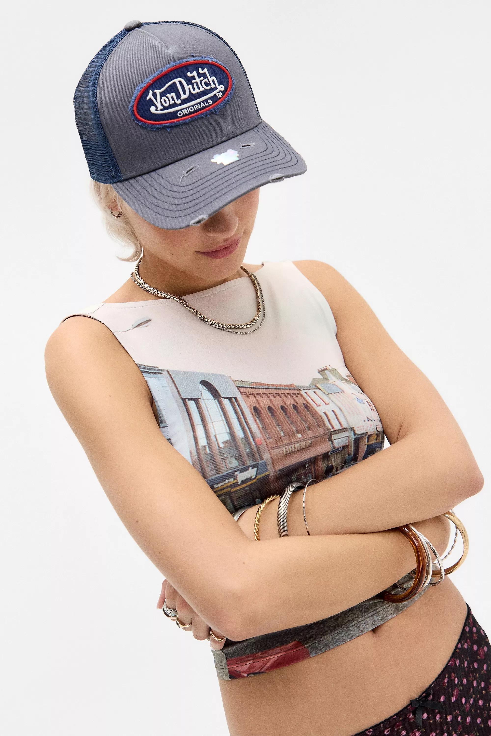 Grey Von Dutch Kalmar Trucker Cap, GREY, large image number 0