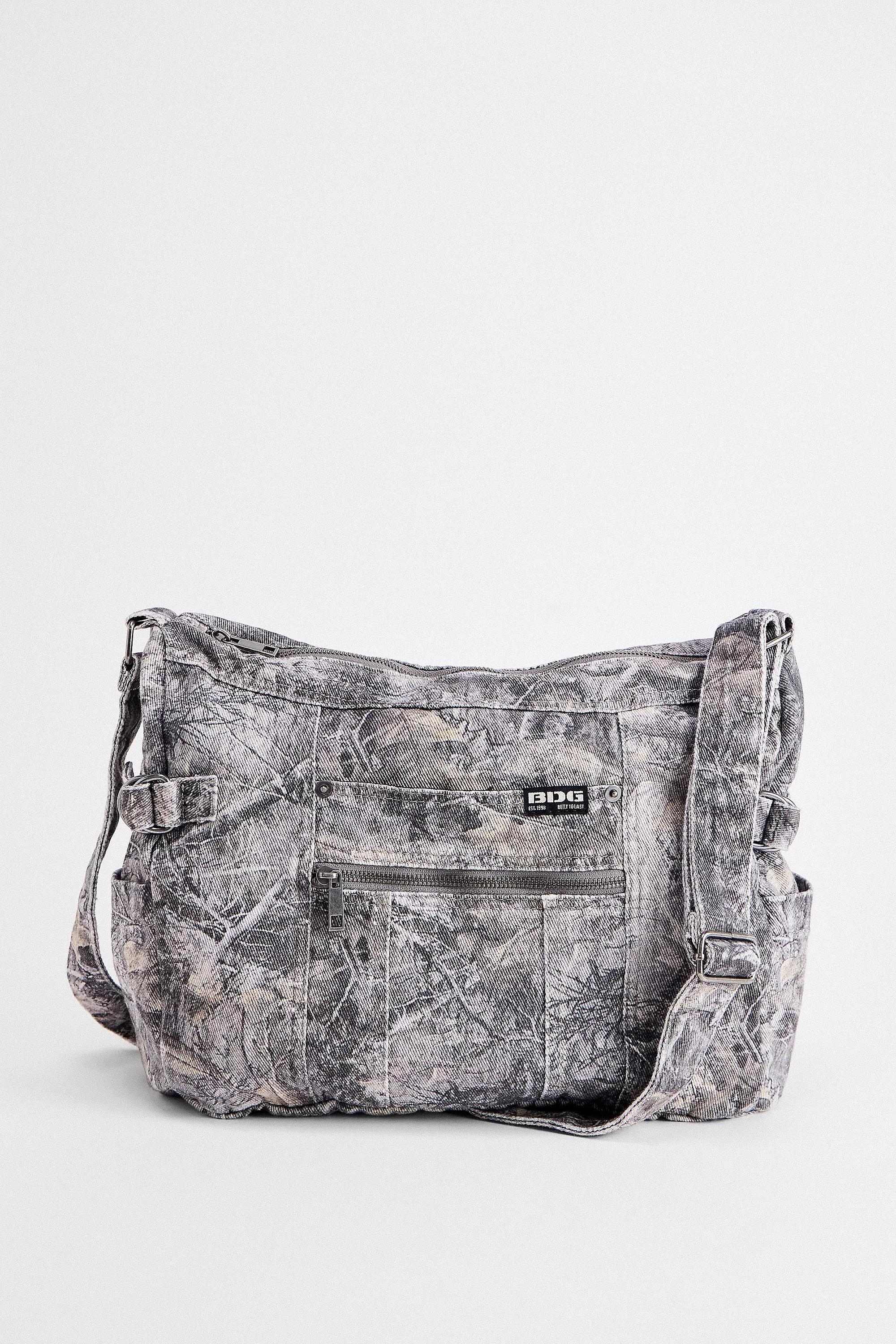 Grey Bdg Camo Canvas Zip Sling Bag, GRN, medium