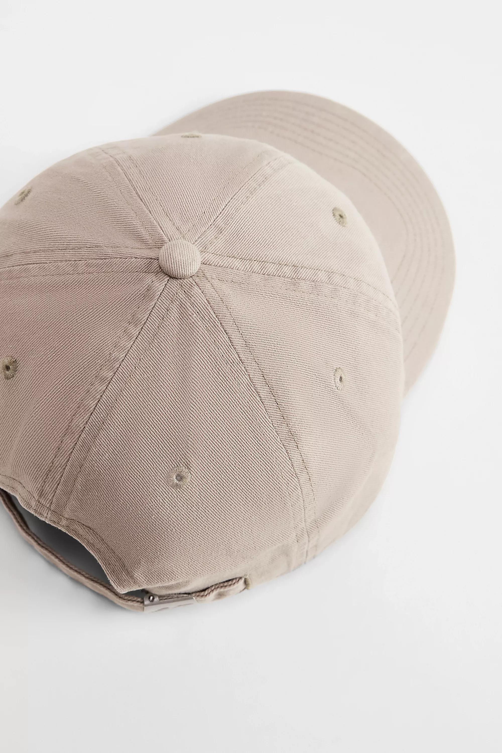 Beige New Balance Stacked Logo Cap, LIGHT SAND, large image number 3