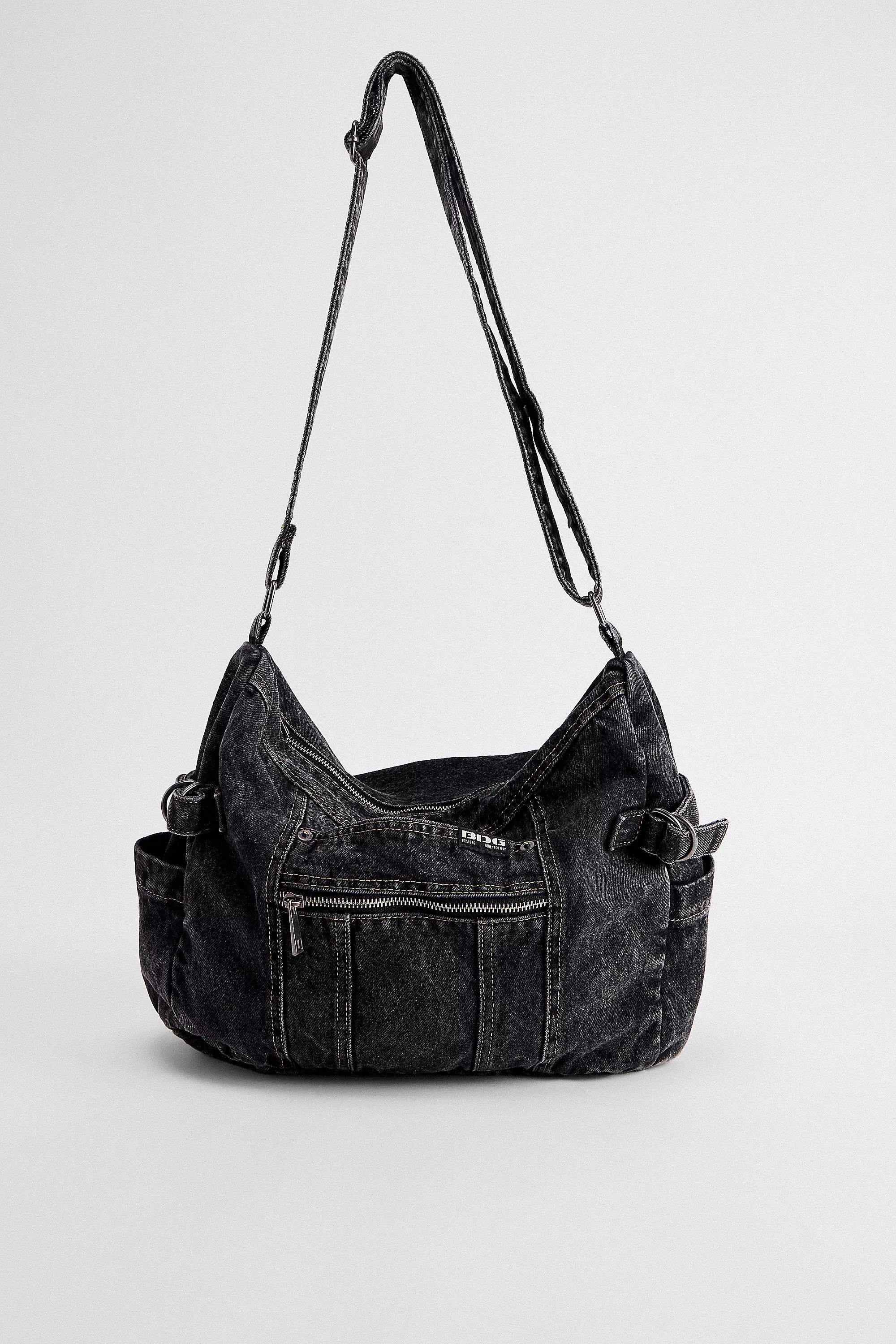 Bdg Zip-Up Denim Sling Bag, BLK, large image number 1