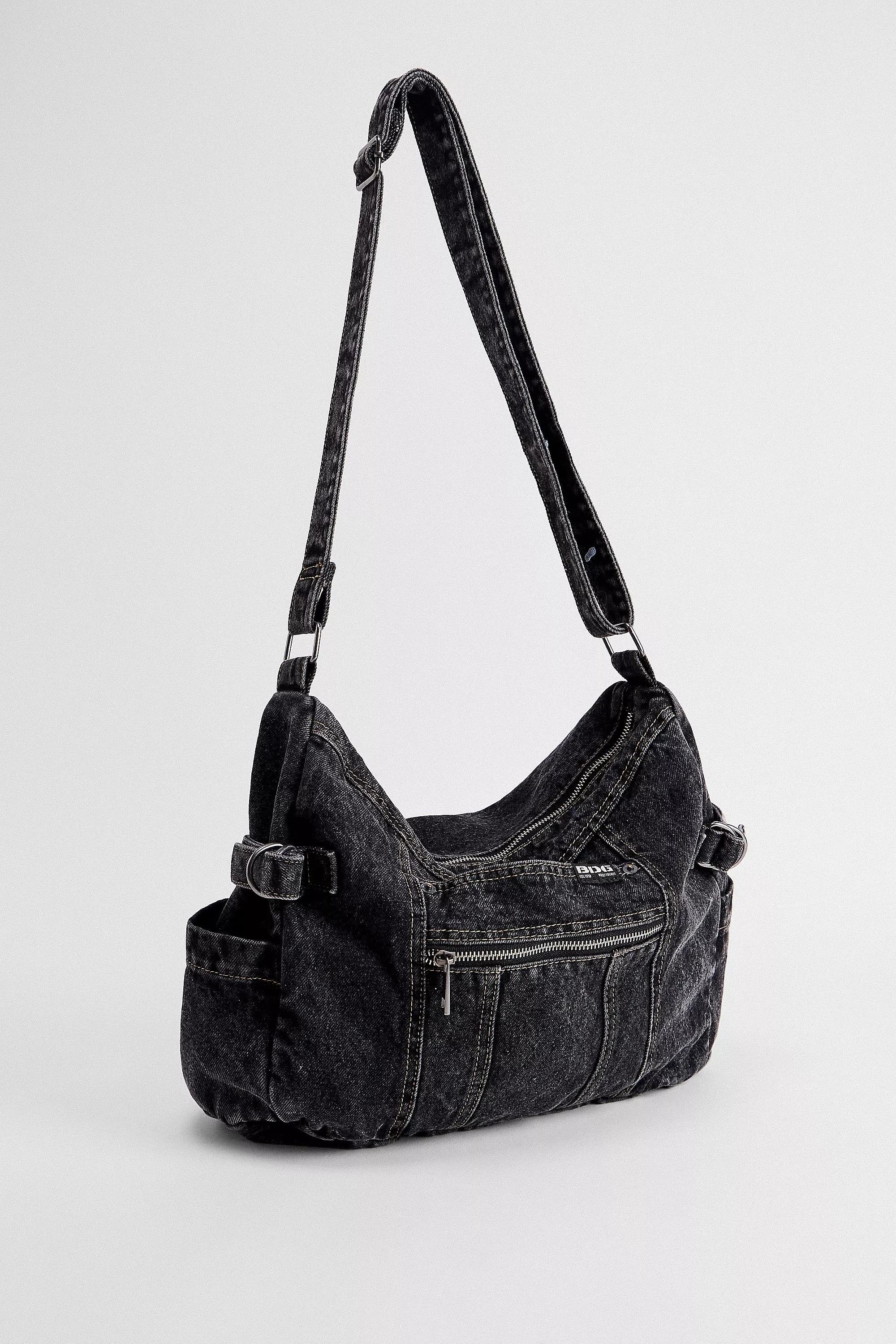 Bdg Zip-Up Denim Sling Bag, BLK, large image number 2