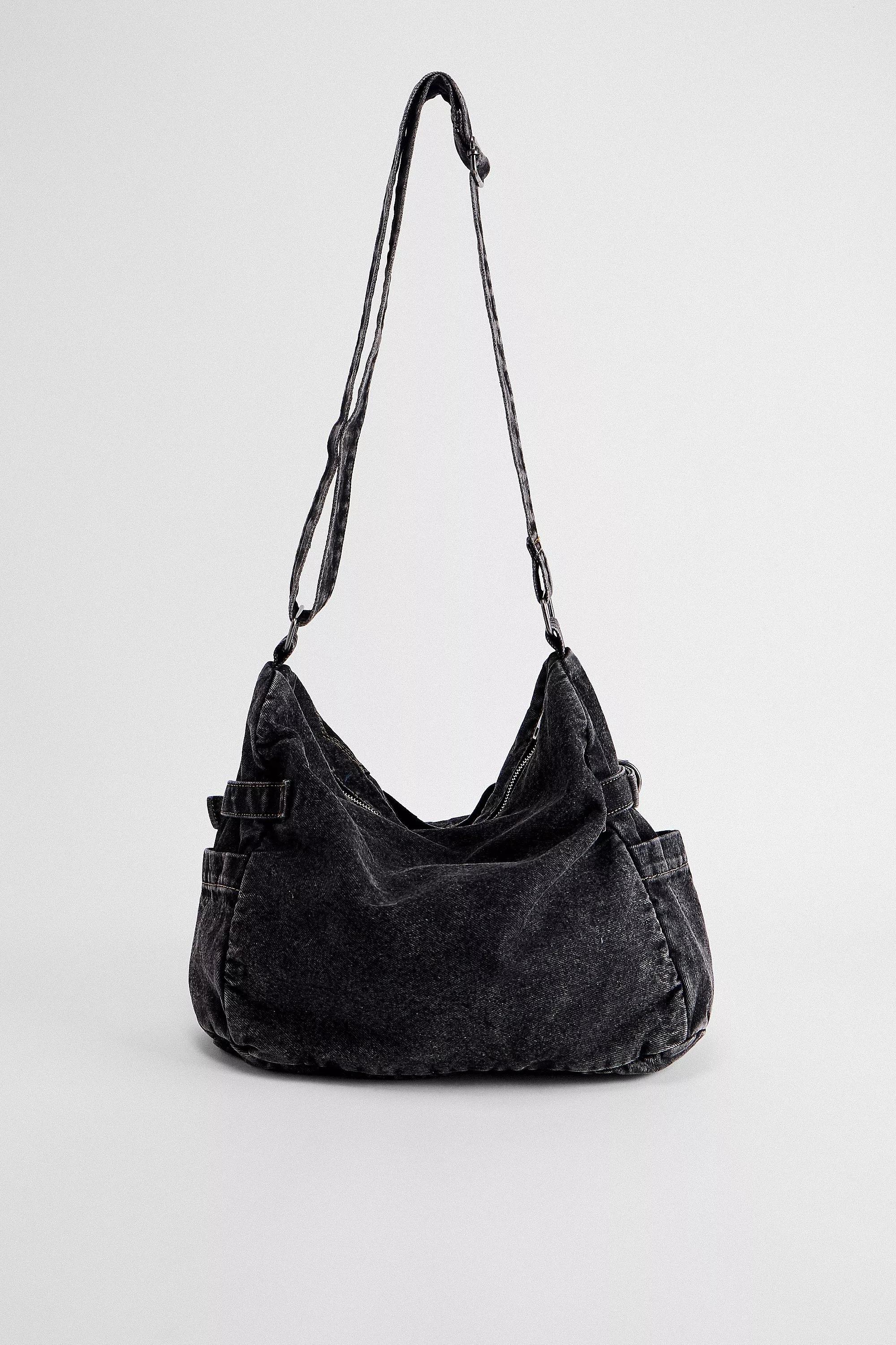 Bdg Zip-Up Denim Sling Bag, BLK, large image number 4