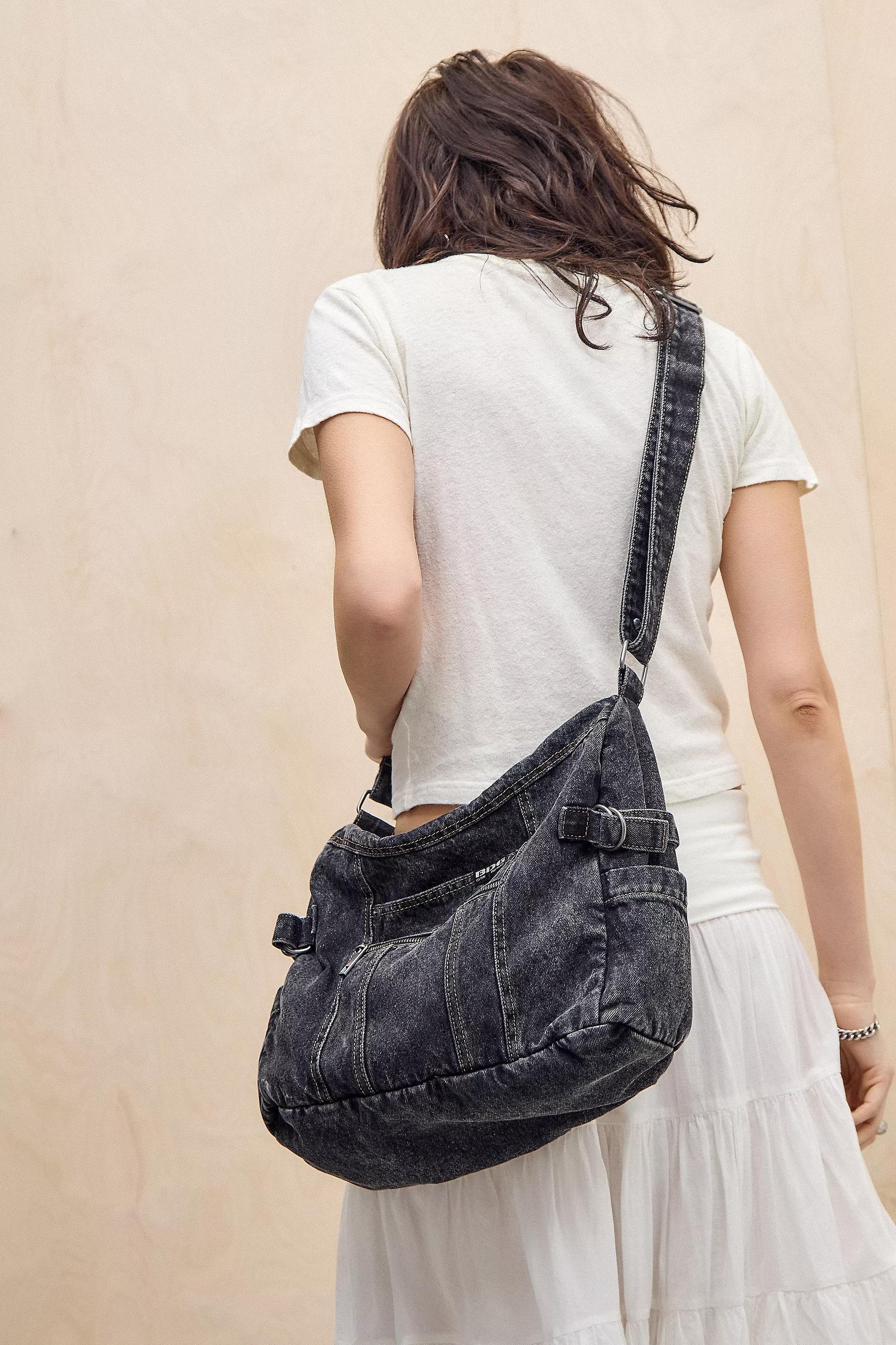 Bdg Zip-Up Denim Sling Bag, BLK, large image number 5