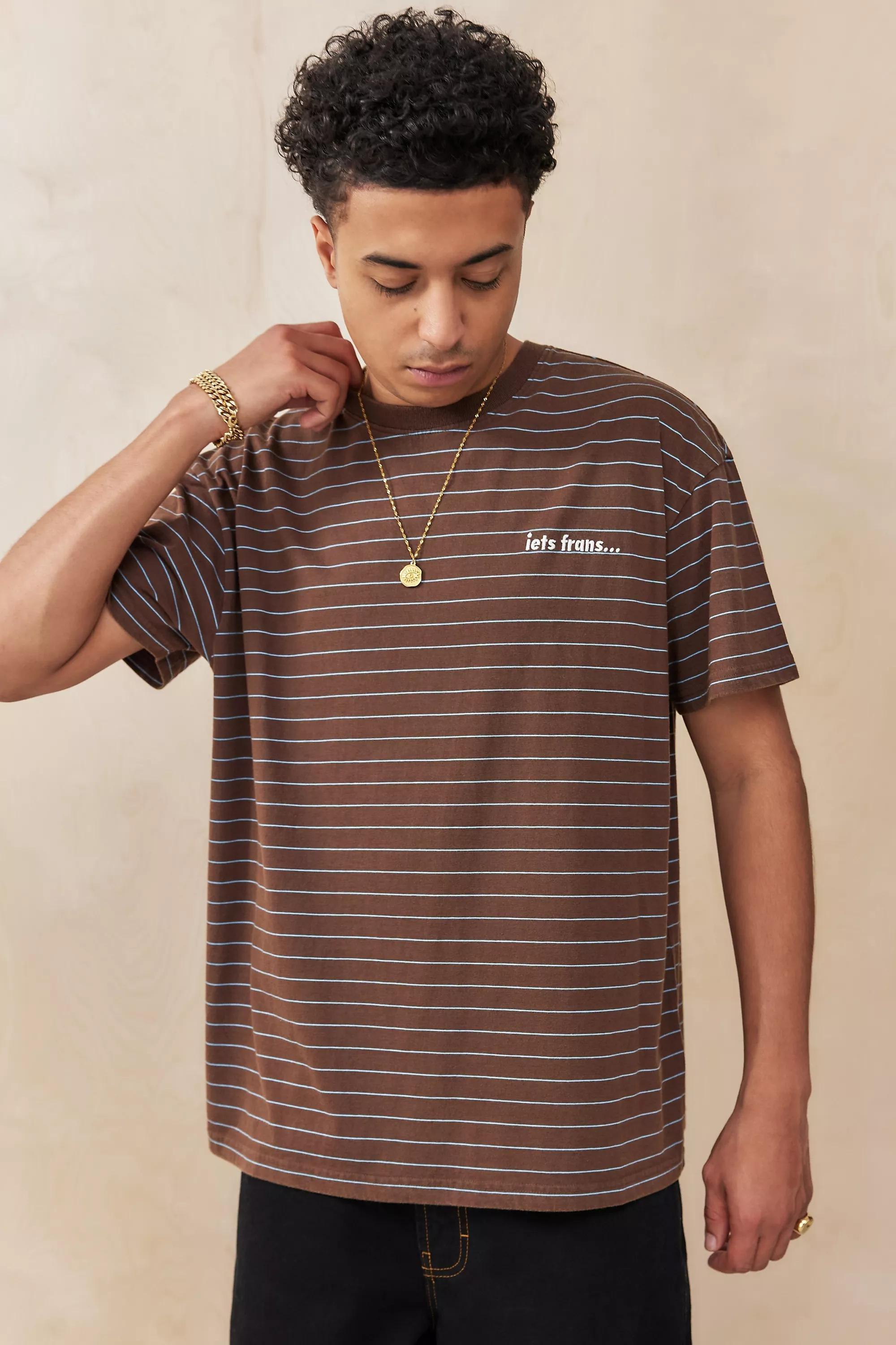 Brown Iets Frans... Striped T-Shirt, , large image number 0