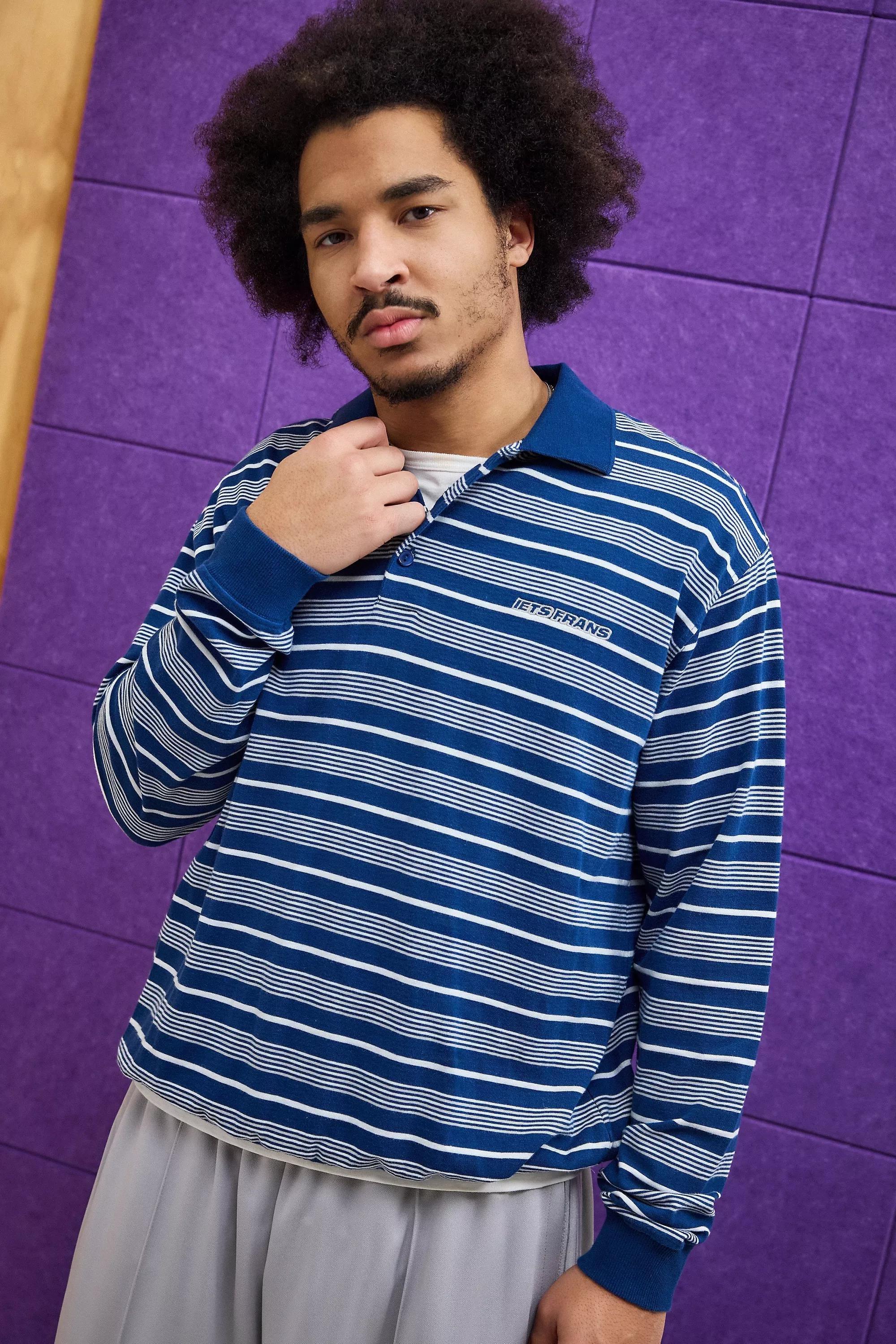 Navy iets frans... Stripe Polo Shirt, NAVY, medium