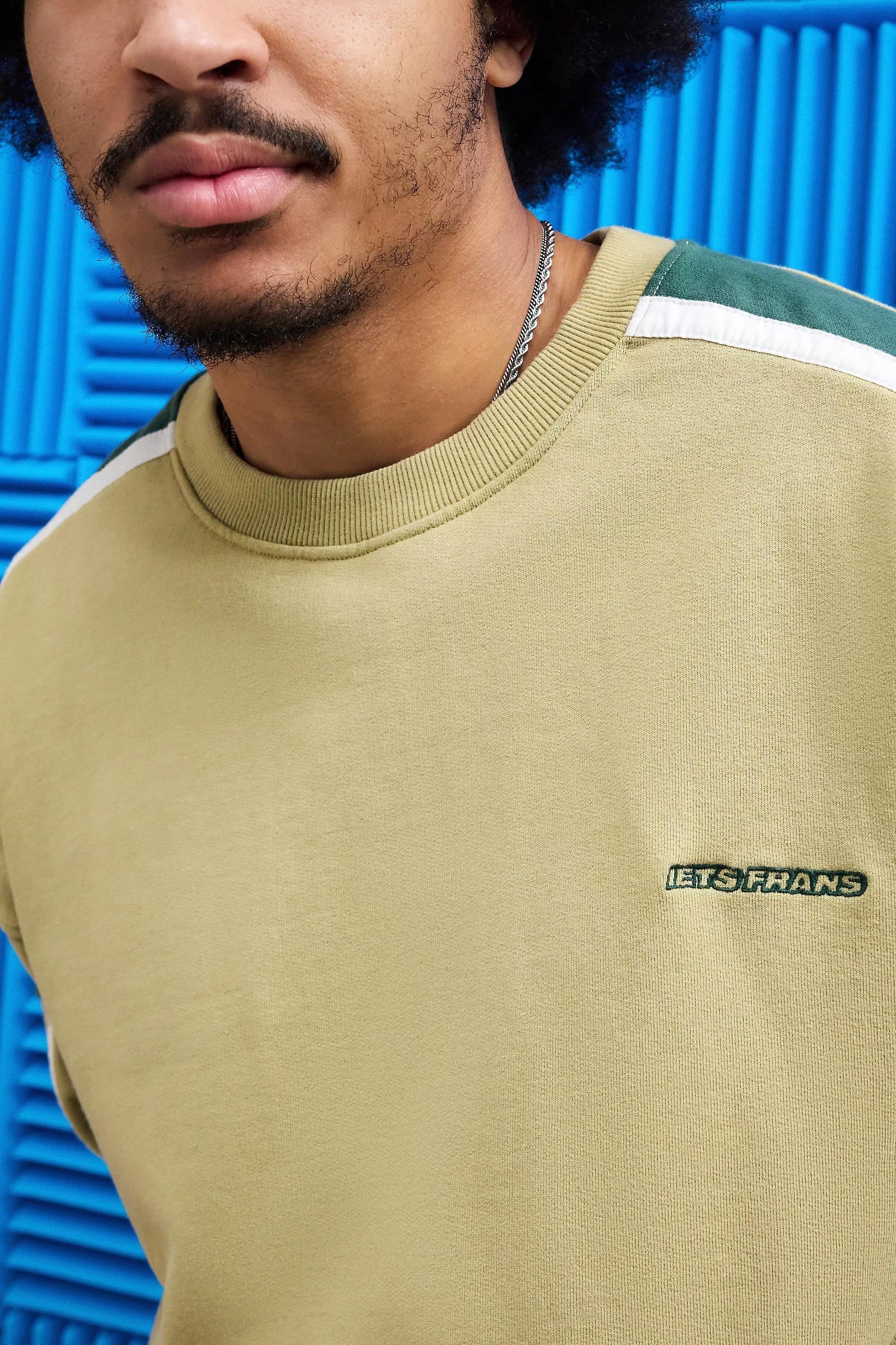 Beige Something French... Panel Sweatshirt, , large image number 2