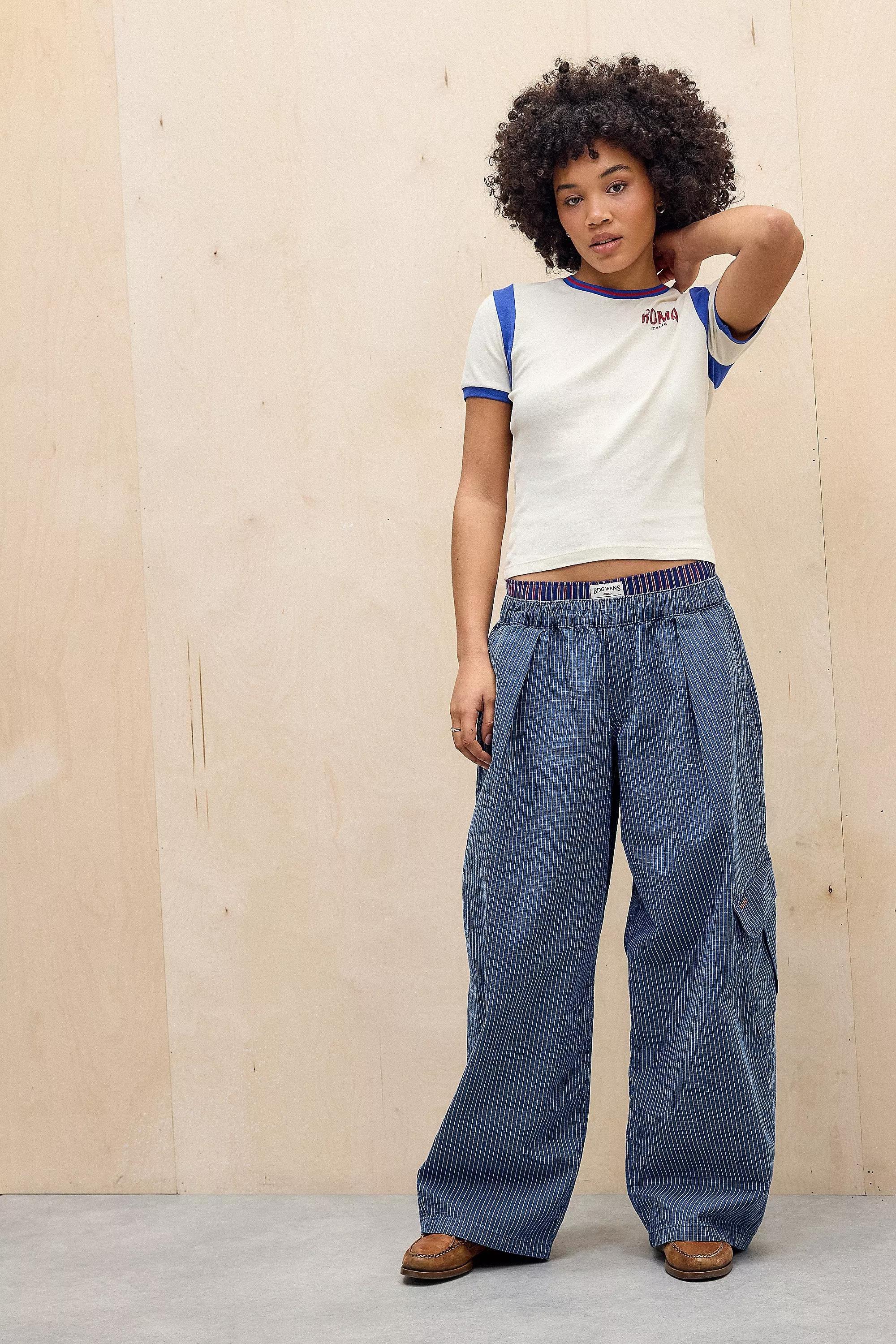 Blue Bobbi Bdg Striped Ripstop Pants, , large image number 1