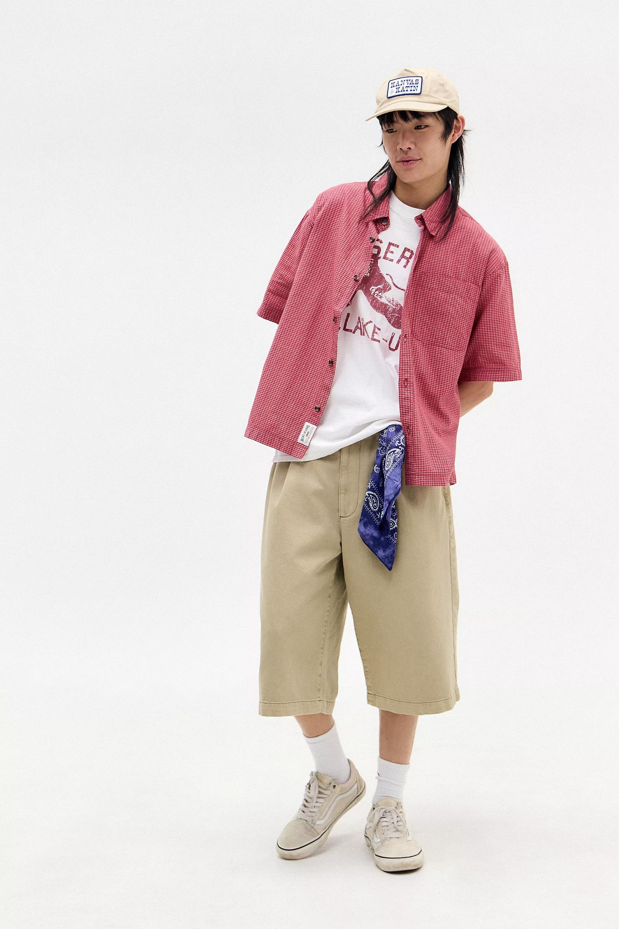 Red Bdg Checked Short Sleeve Shirt, , large image number 1
