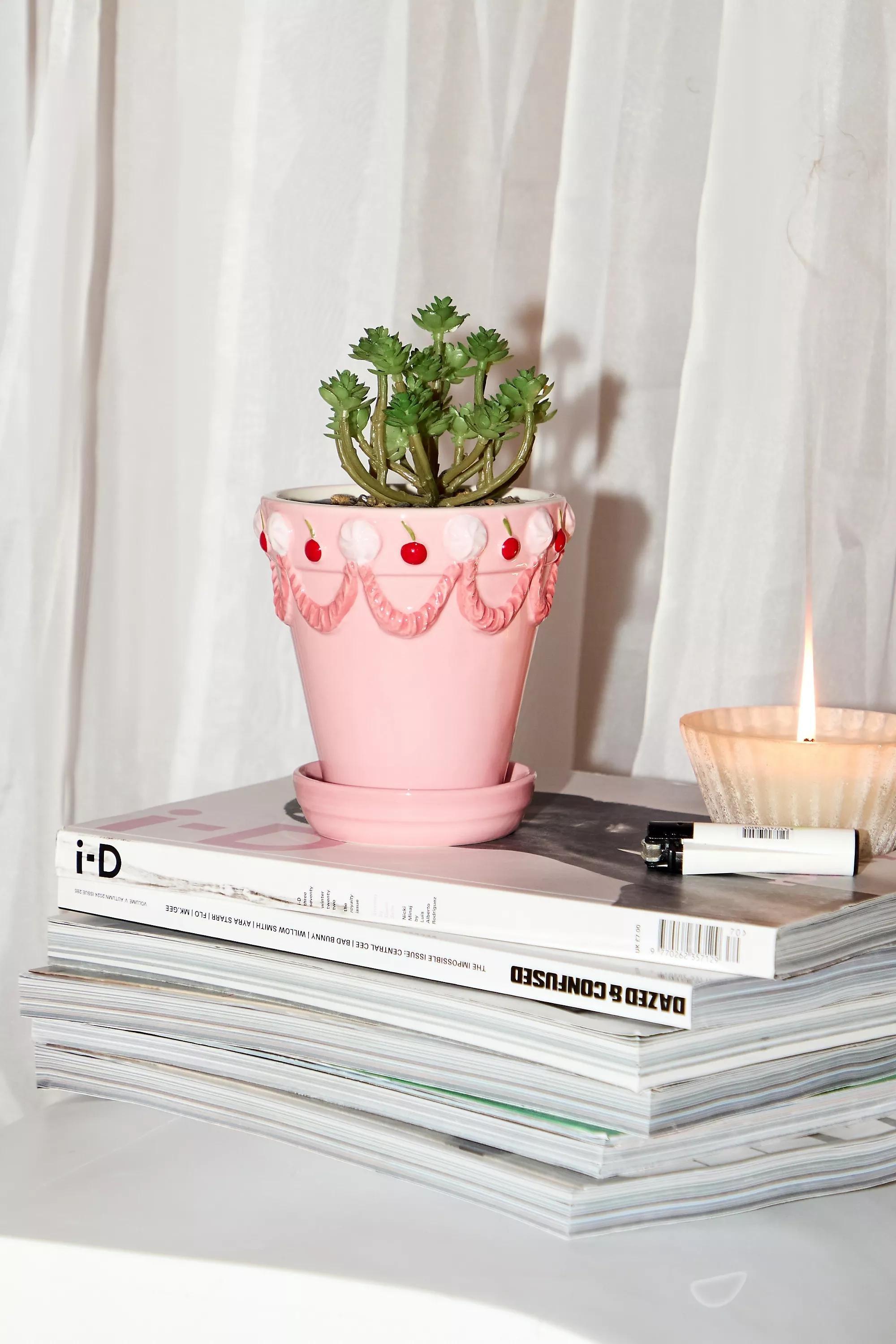 Pink Vintage Cake Planter, ASSORT, large image number 0
