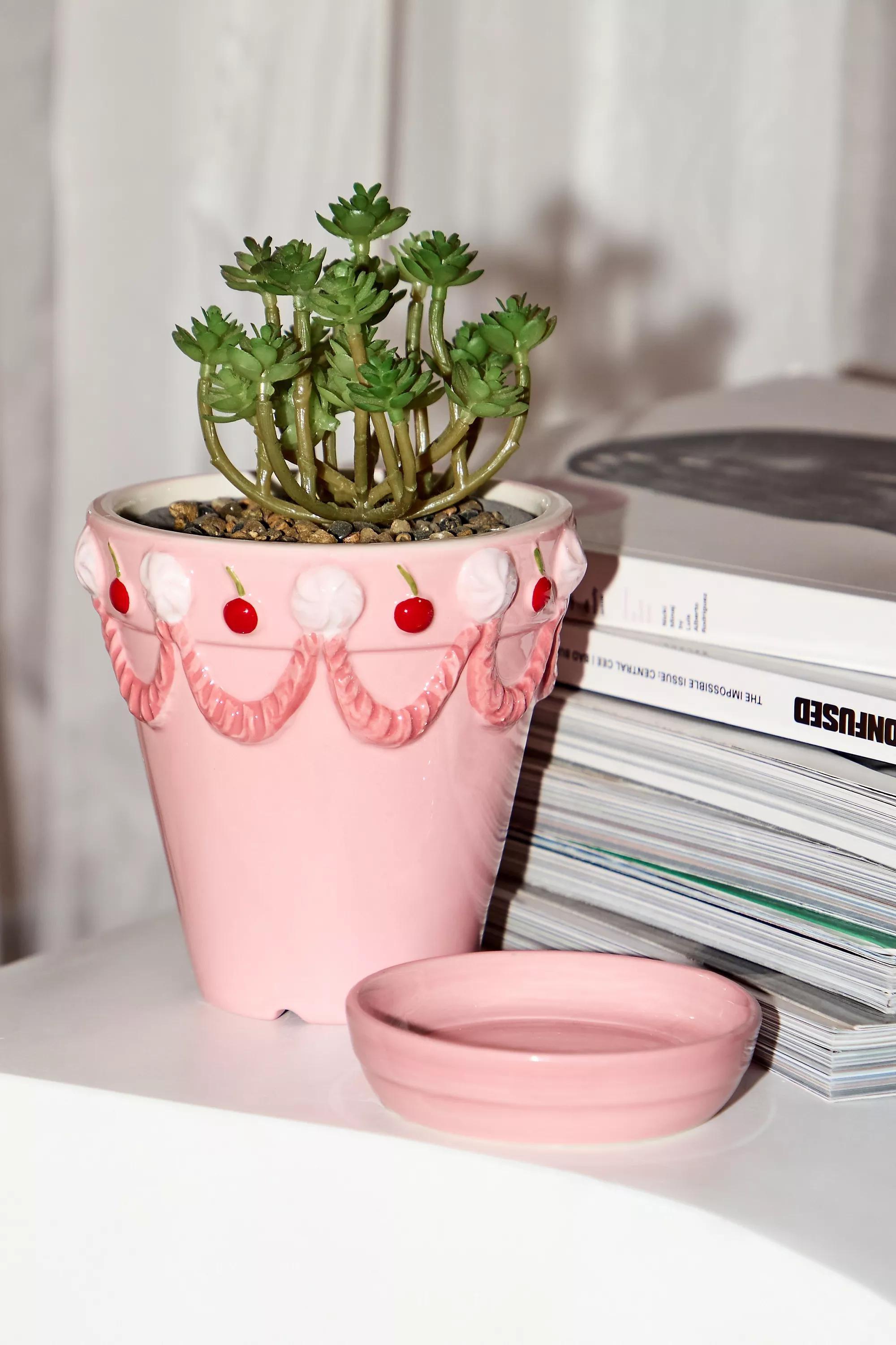Pink Vintage Cake Planter, ASSORT, large image number 2