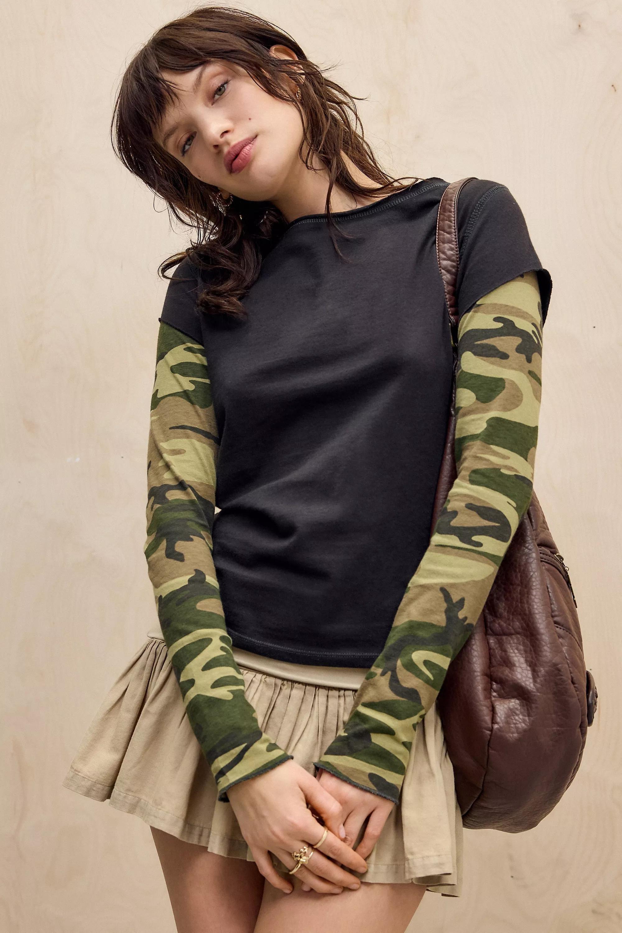 Green Bdg Sloane Layered Twofe T-Shirt, , large image number 0