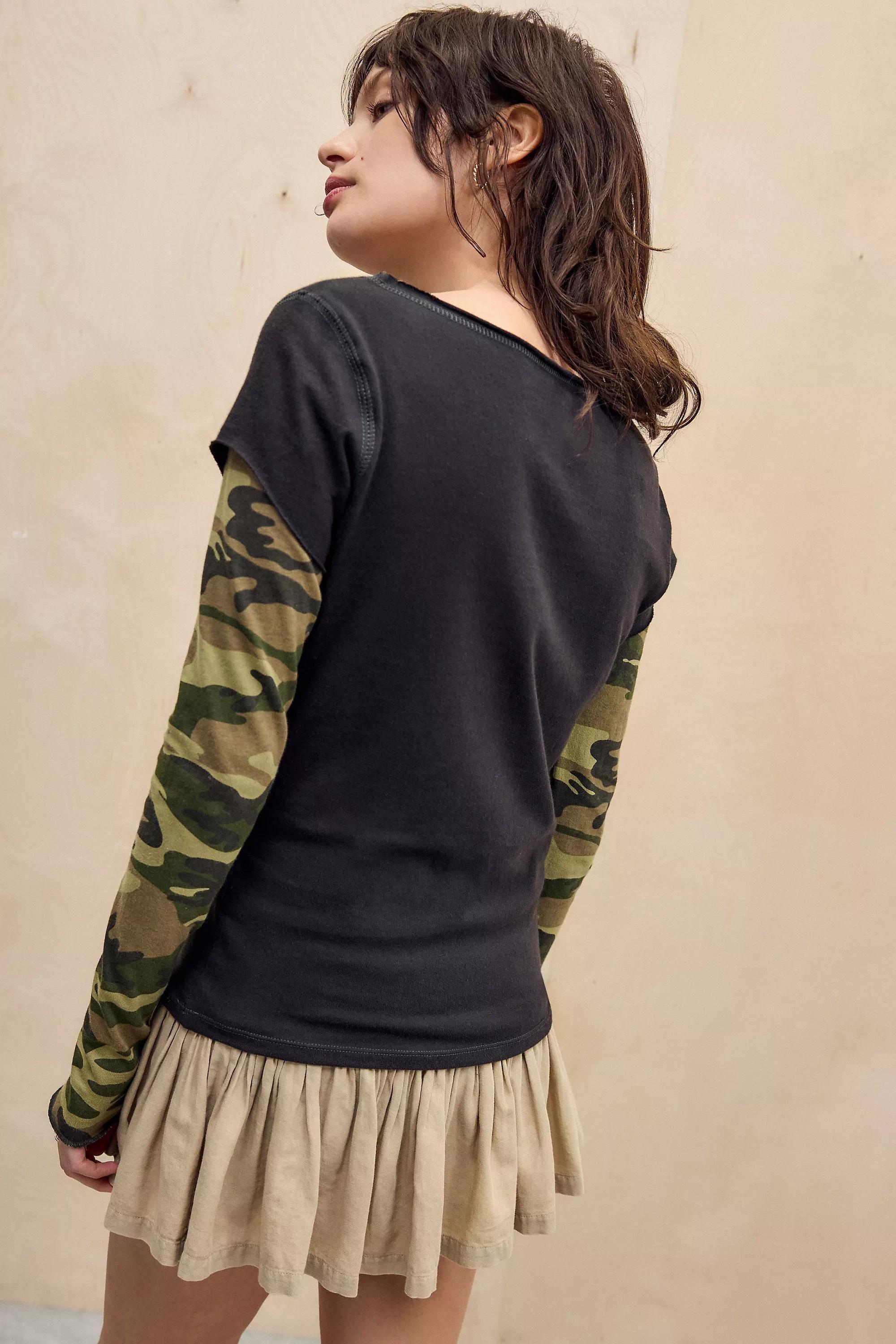 Green Bdg Sloane Layered Twofe T-Shirt, , large image number 2
