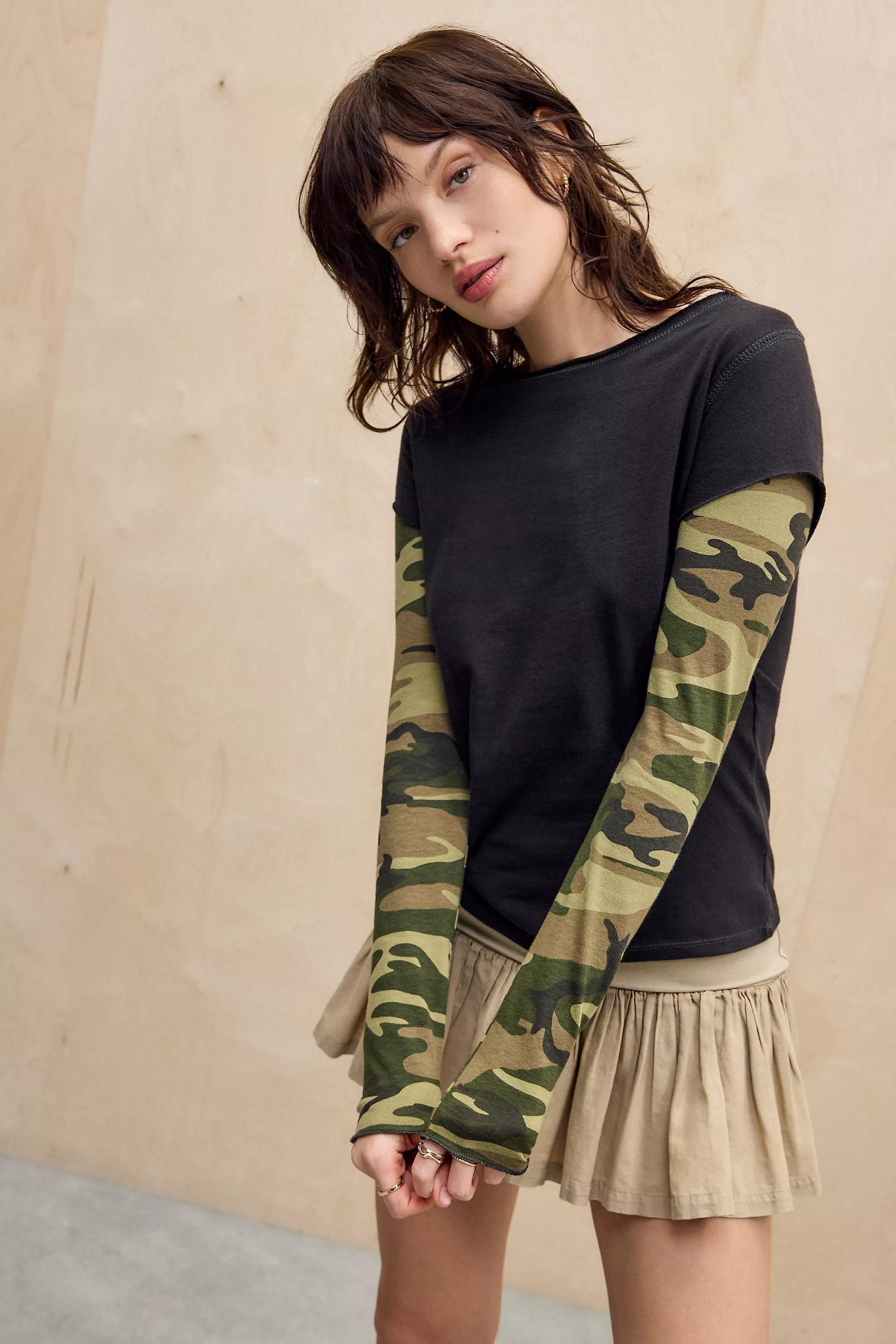 Green Bdg Sloane Layered Twofe T-Shirt, , large image number 3