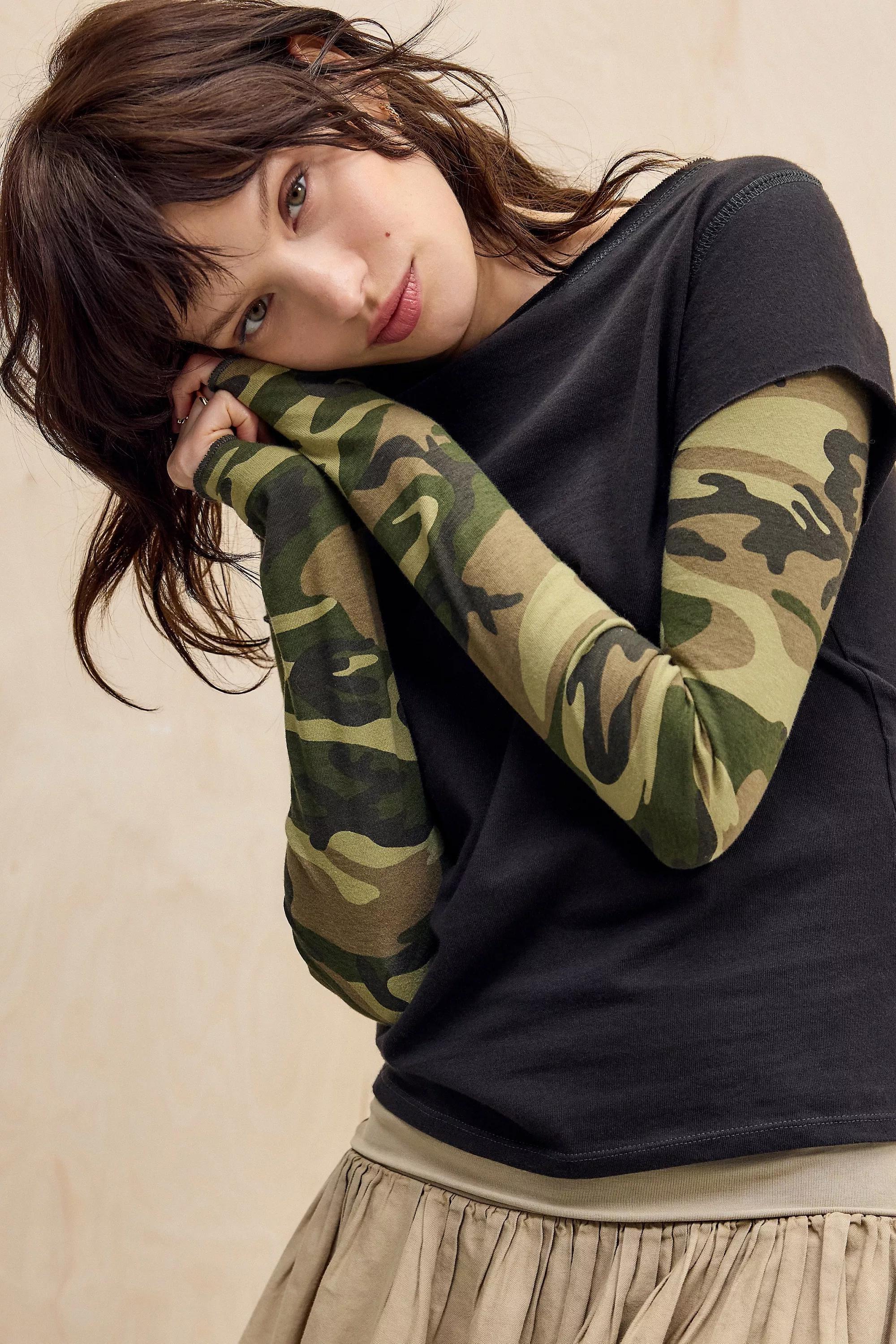 Green Bdg Sloane Layered Twofe T-Shirt, , large image number 4