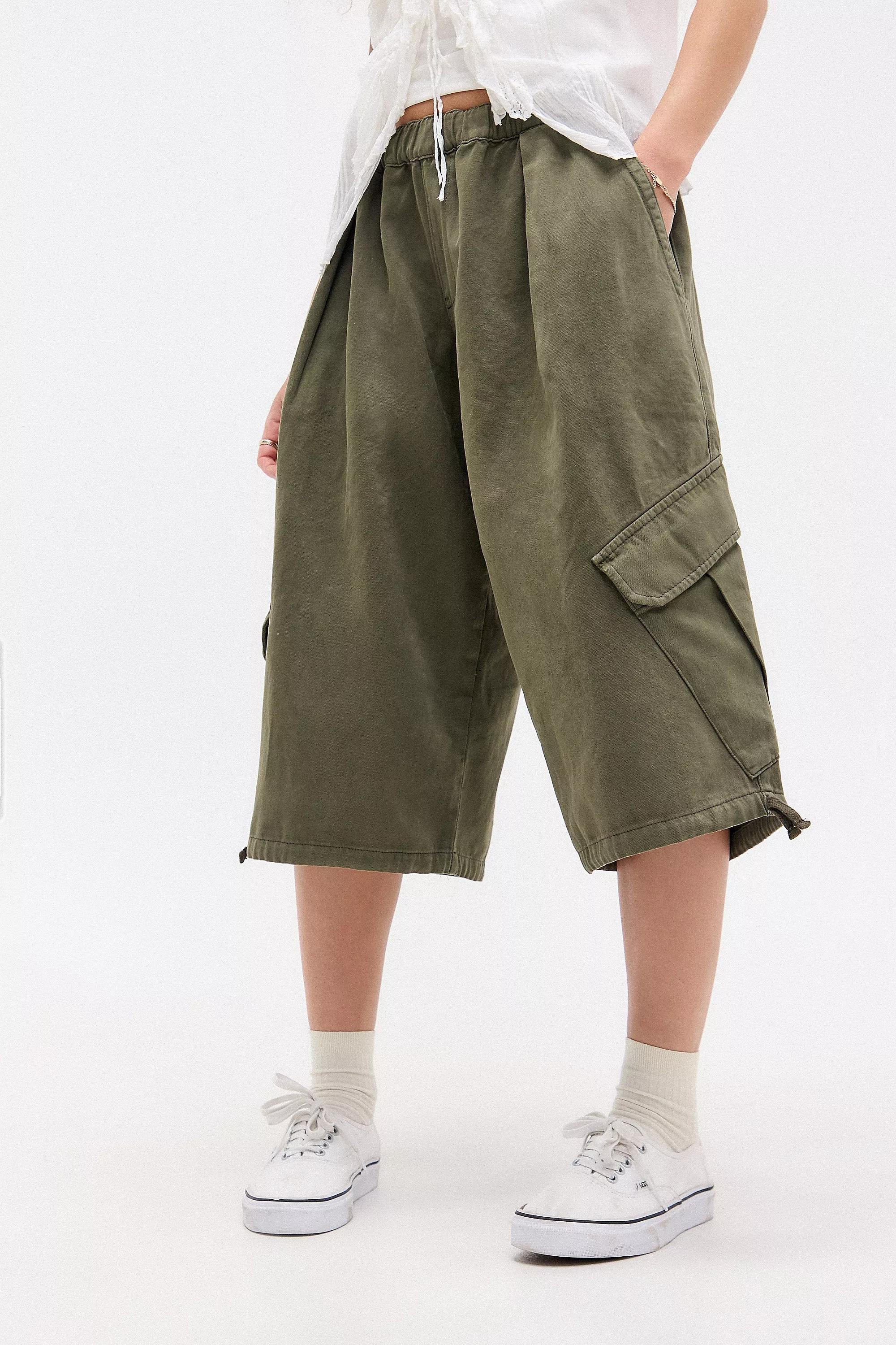 Green Bdg Cropped Cargo Trousers, , large image number 1