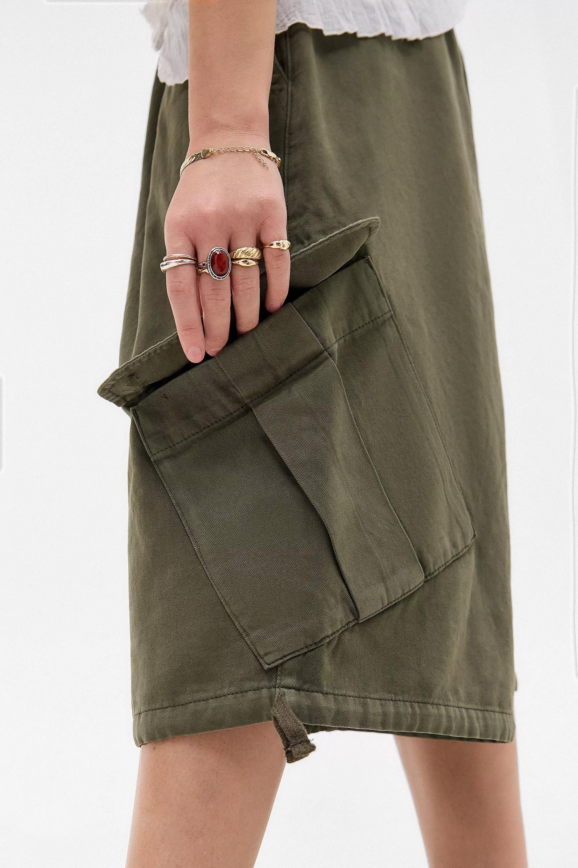 Green Bdg Cropped Cargo Trousers, , large image number 2