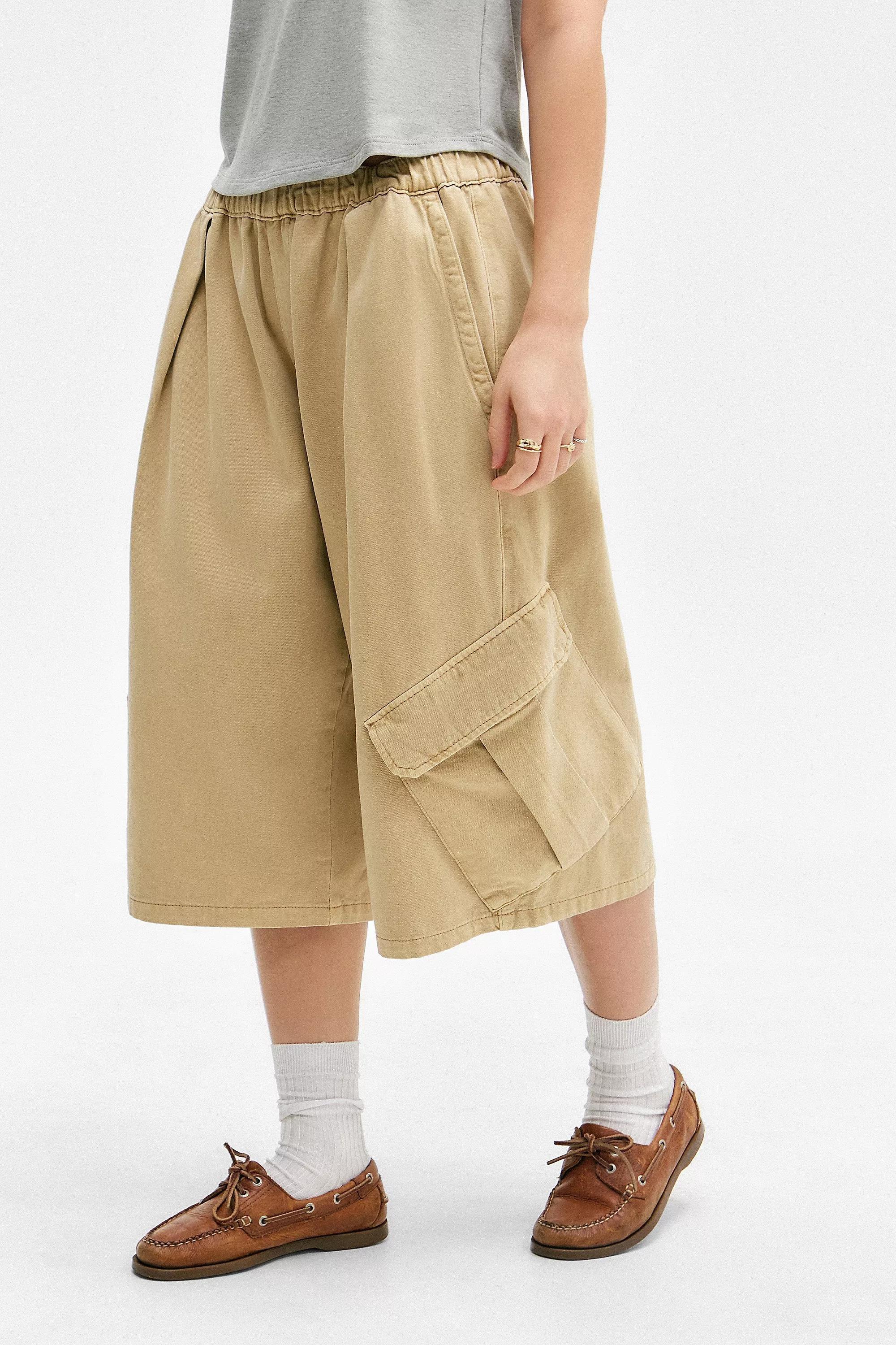 Beige Bdg Dallas Cropped Cargo Trousers, , large image number 0