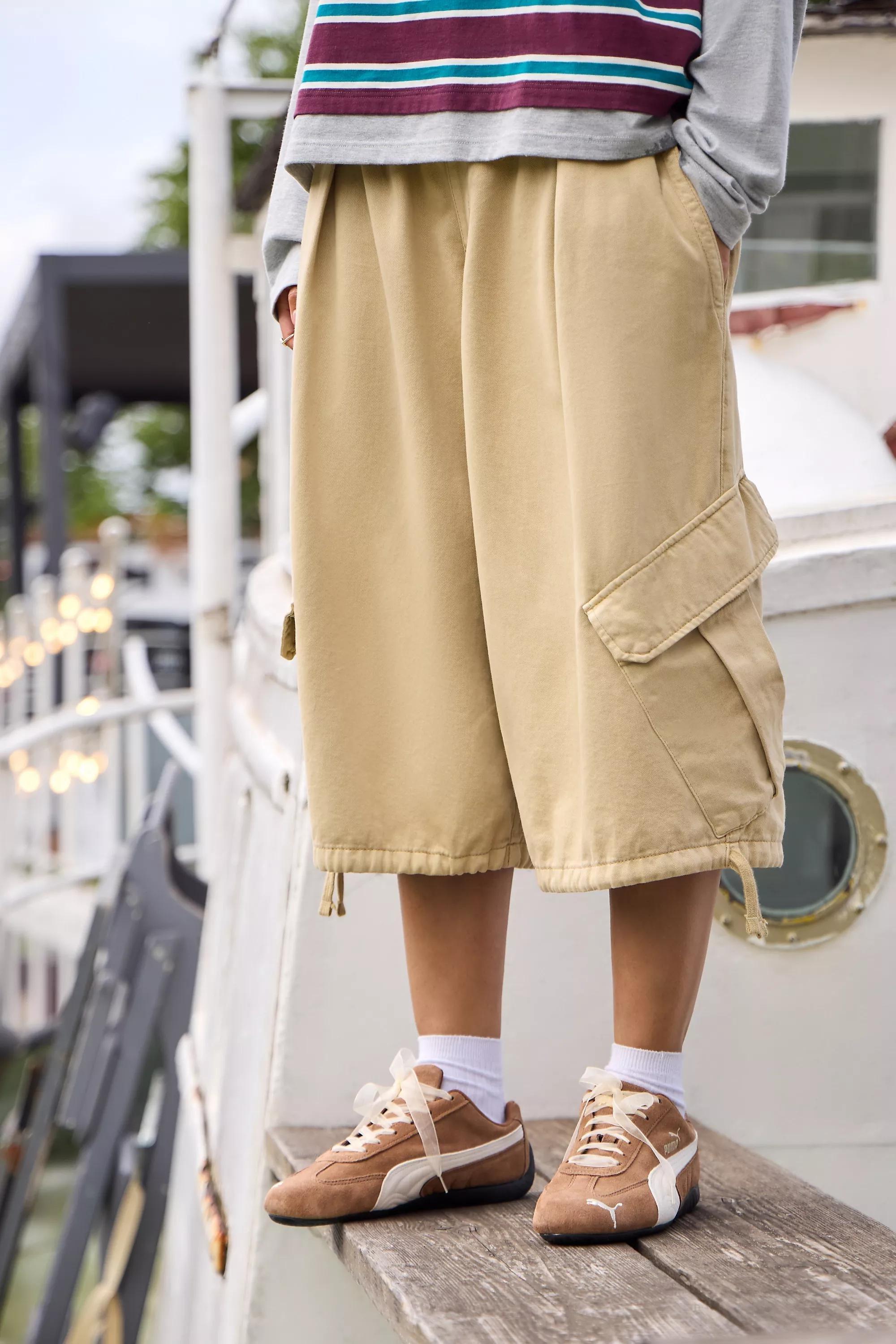 Beige Bdg Dallas Cropped Cargo Trousers, , large image number 1