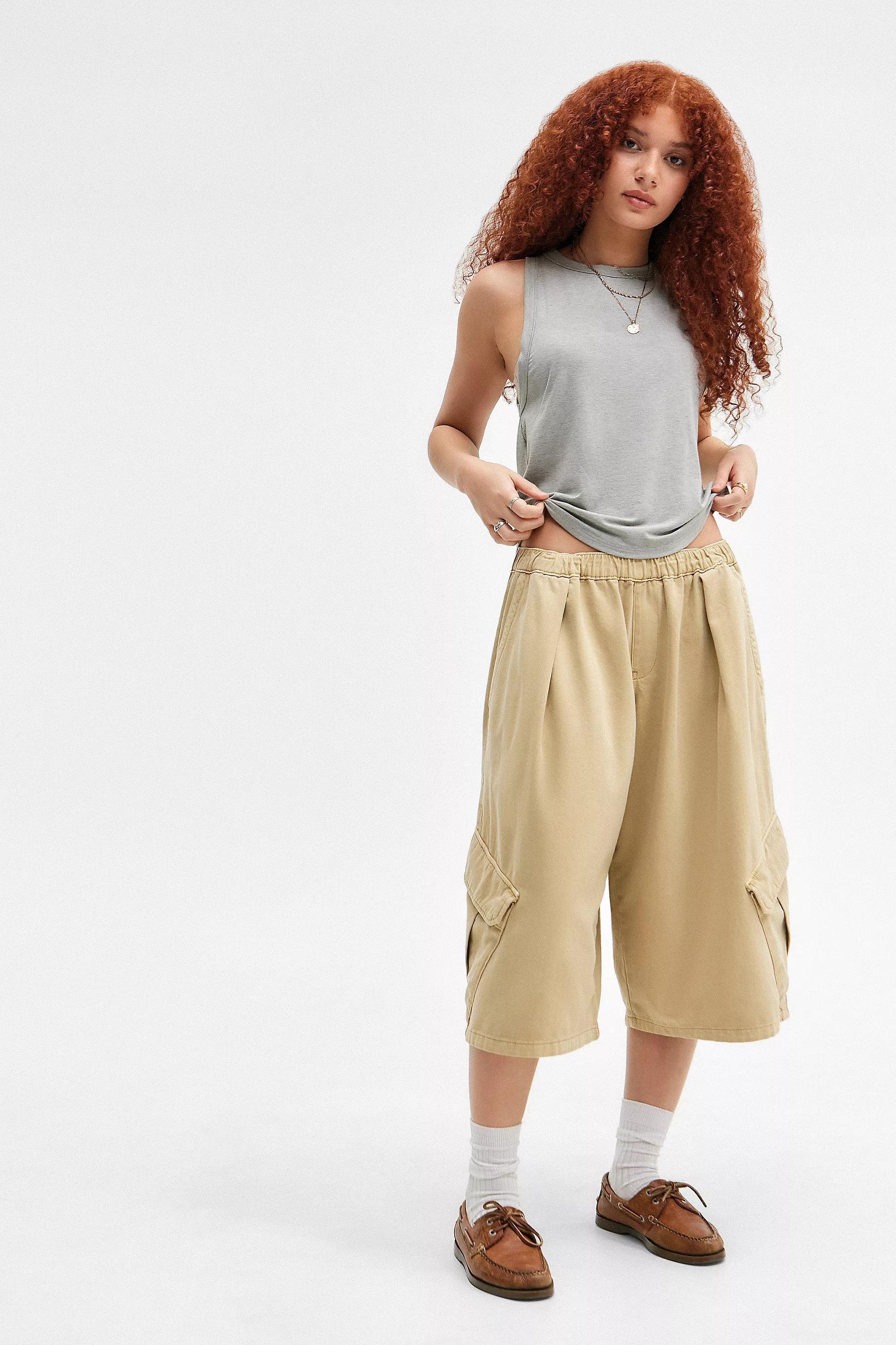 Beige Bdg Dallas Cropped Cargo Trousers, , large image number 2