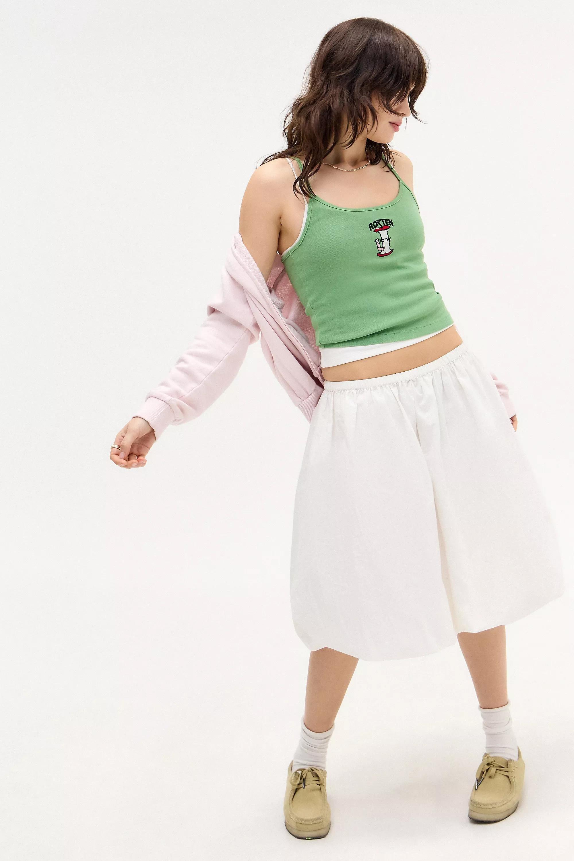 Green Embroidered Tank Top, , large image number 2