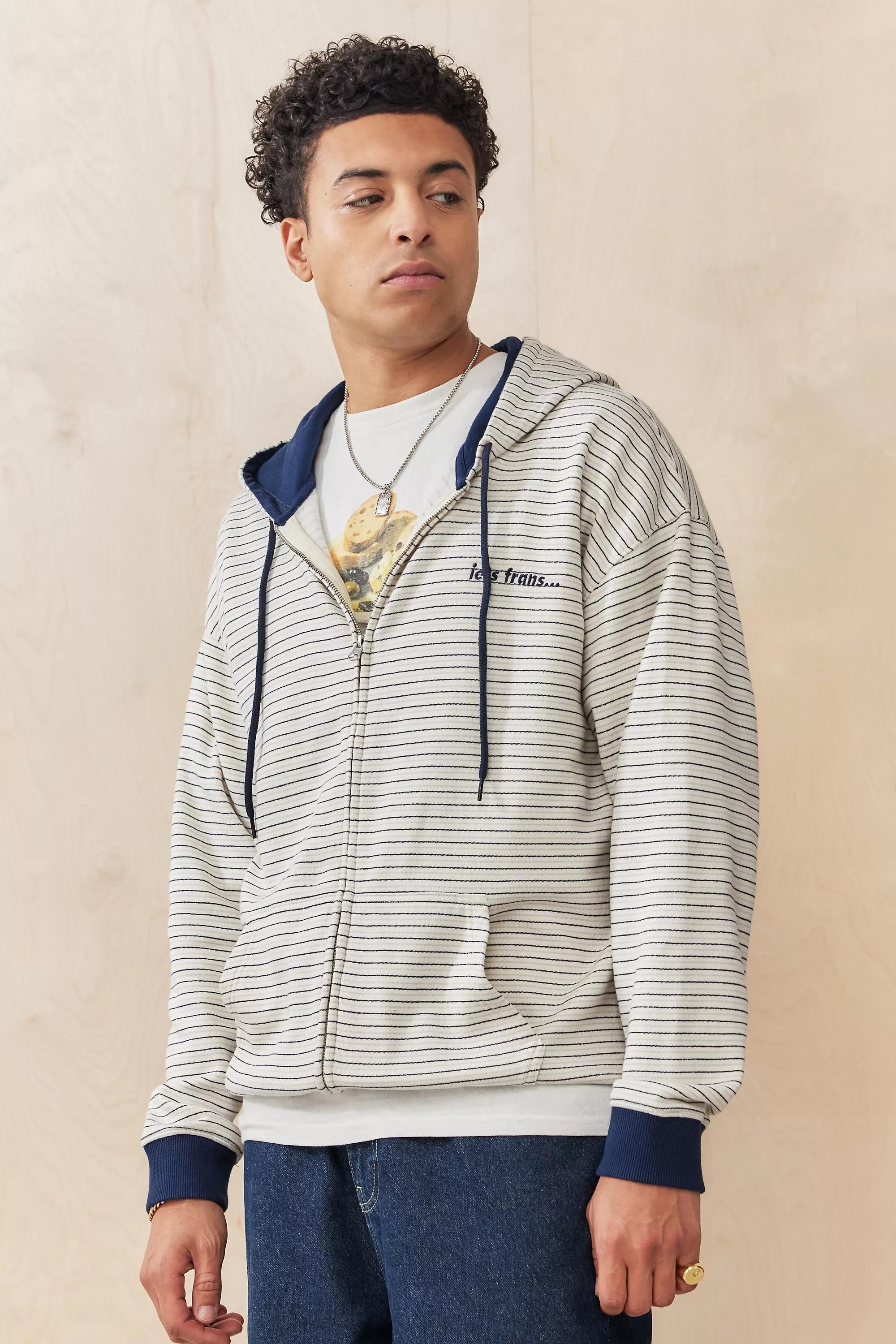 Ecru Iets Frans... Striped Zip Through Hoodie, , large image number 0