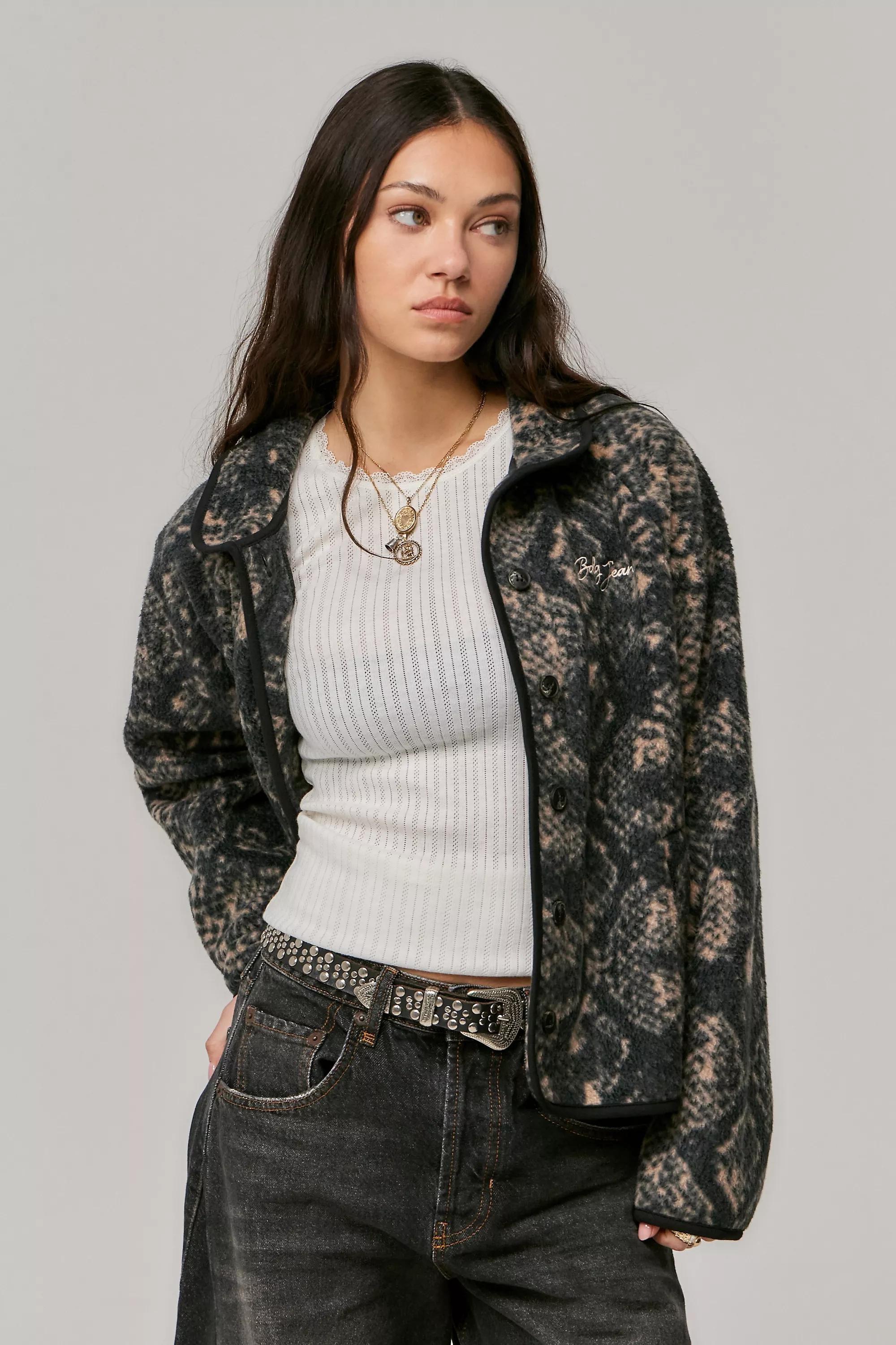 Green Bdg Snake Print Fleece, , large image number 0