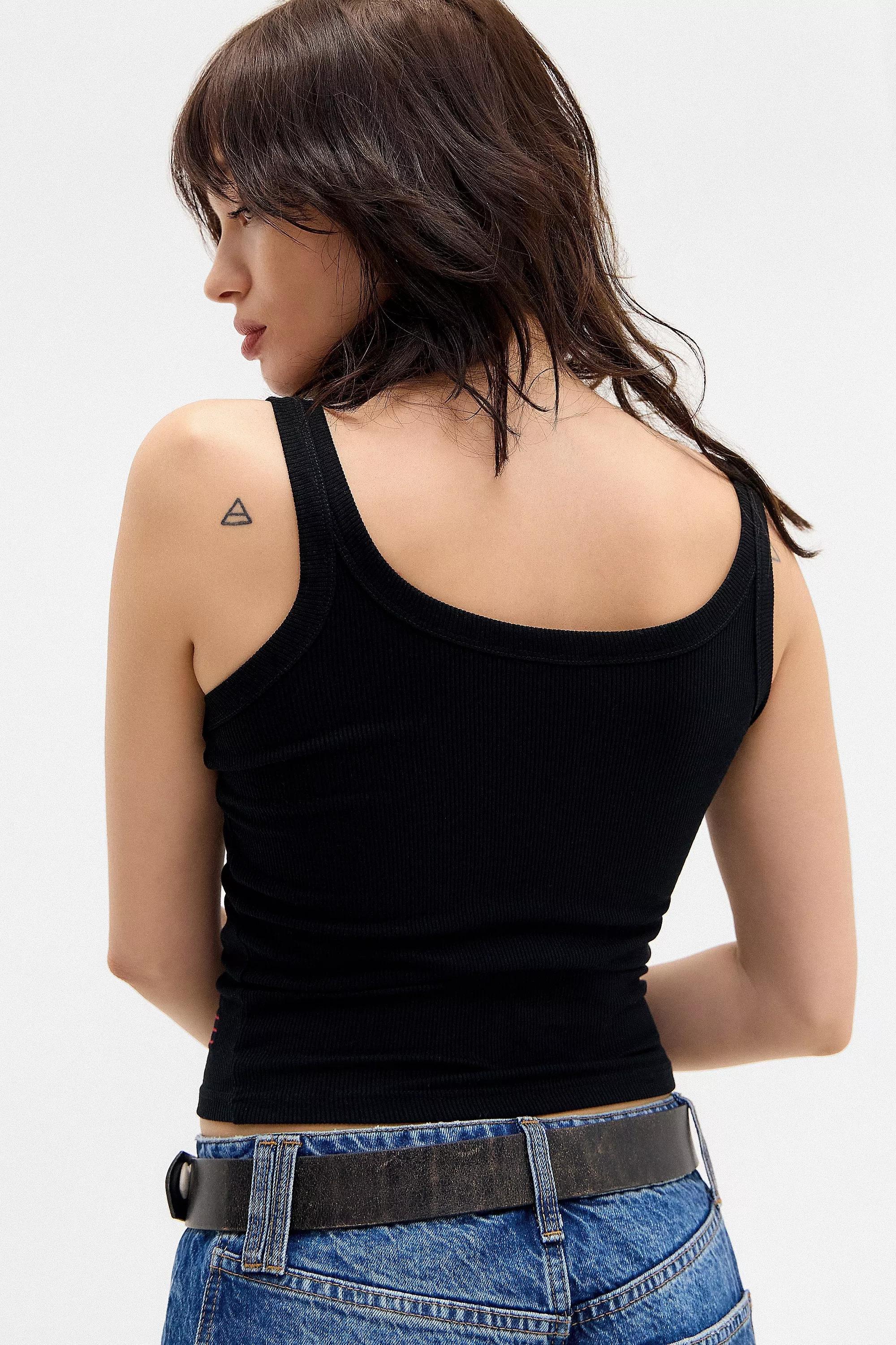Black Bdg Jessie Ribbed Scoop Neck Vest, , large image number 3