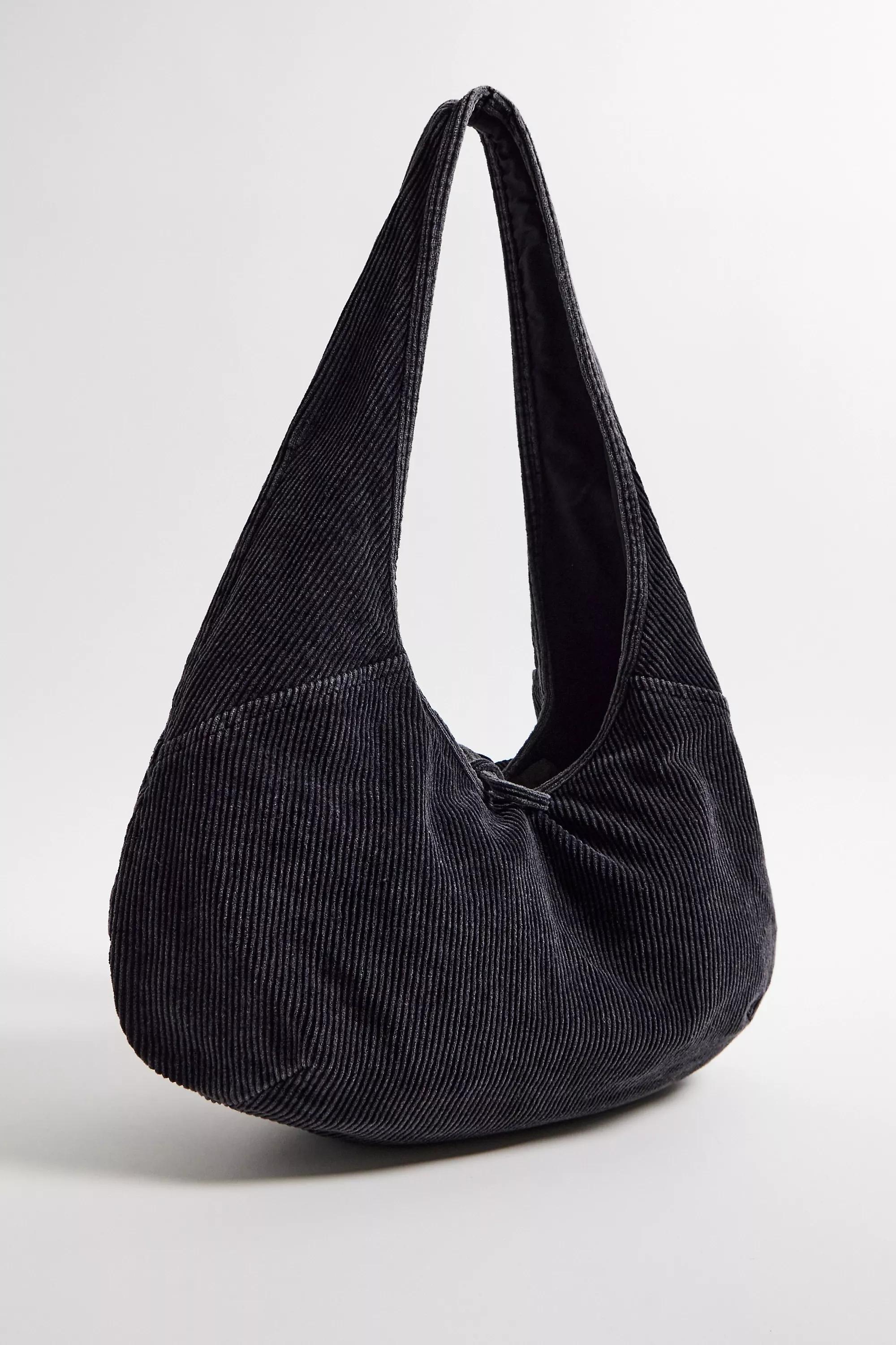 Black Uo Flo Slouch Corduroy Tote Bag, BLK, large image number 2