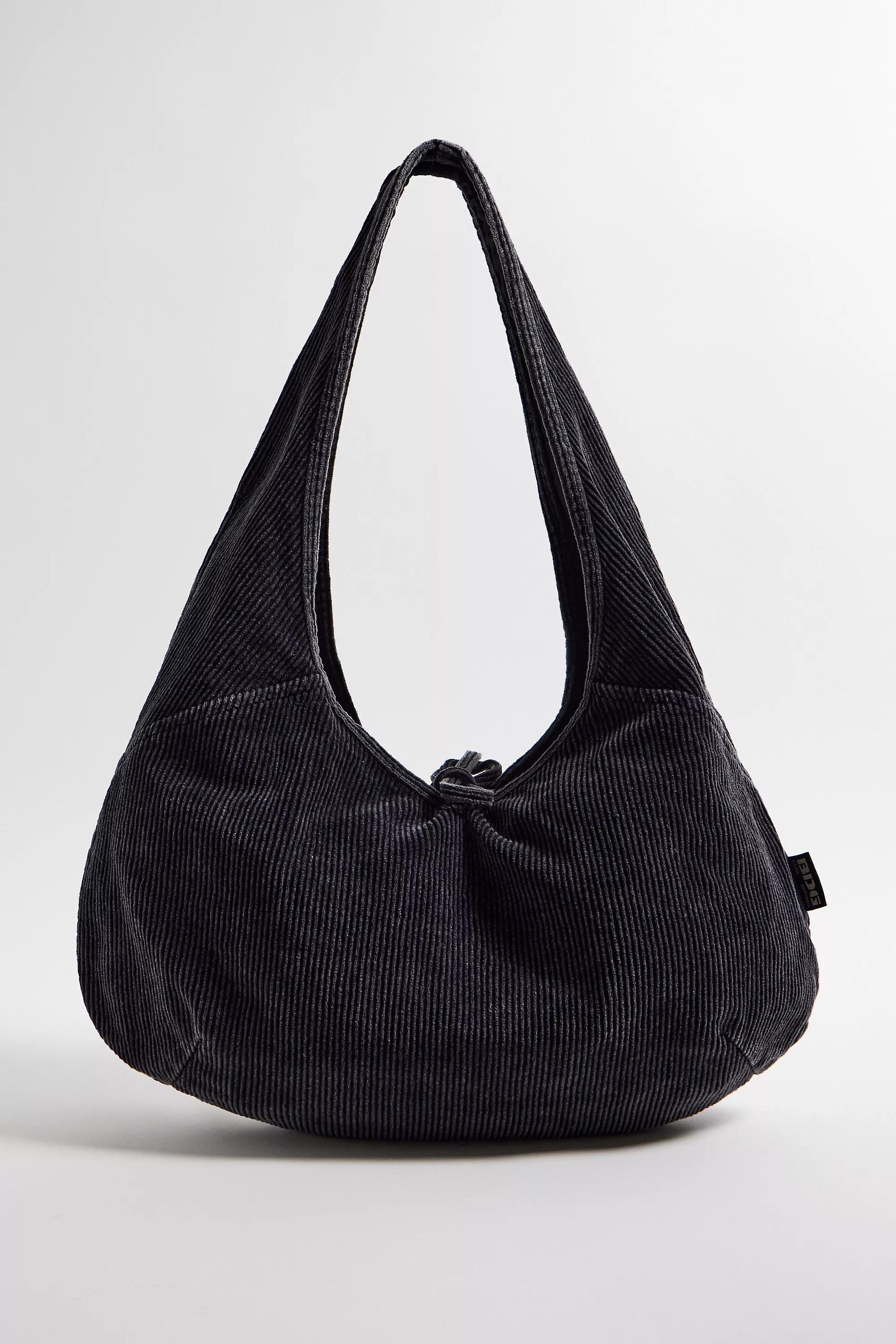 Black Uo Flo Slouch Corduroy Tote Bag, BLK, large image number 3