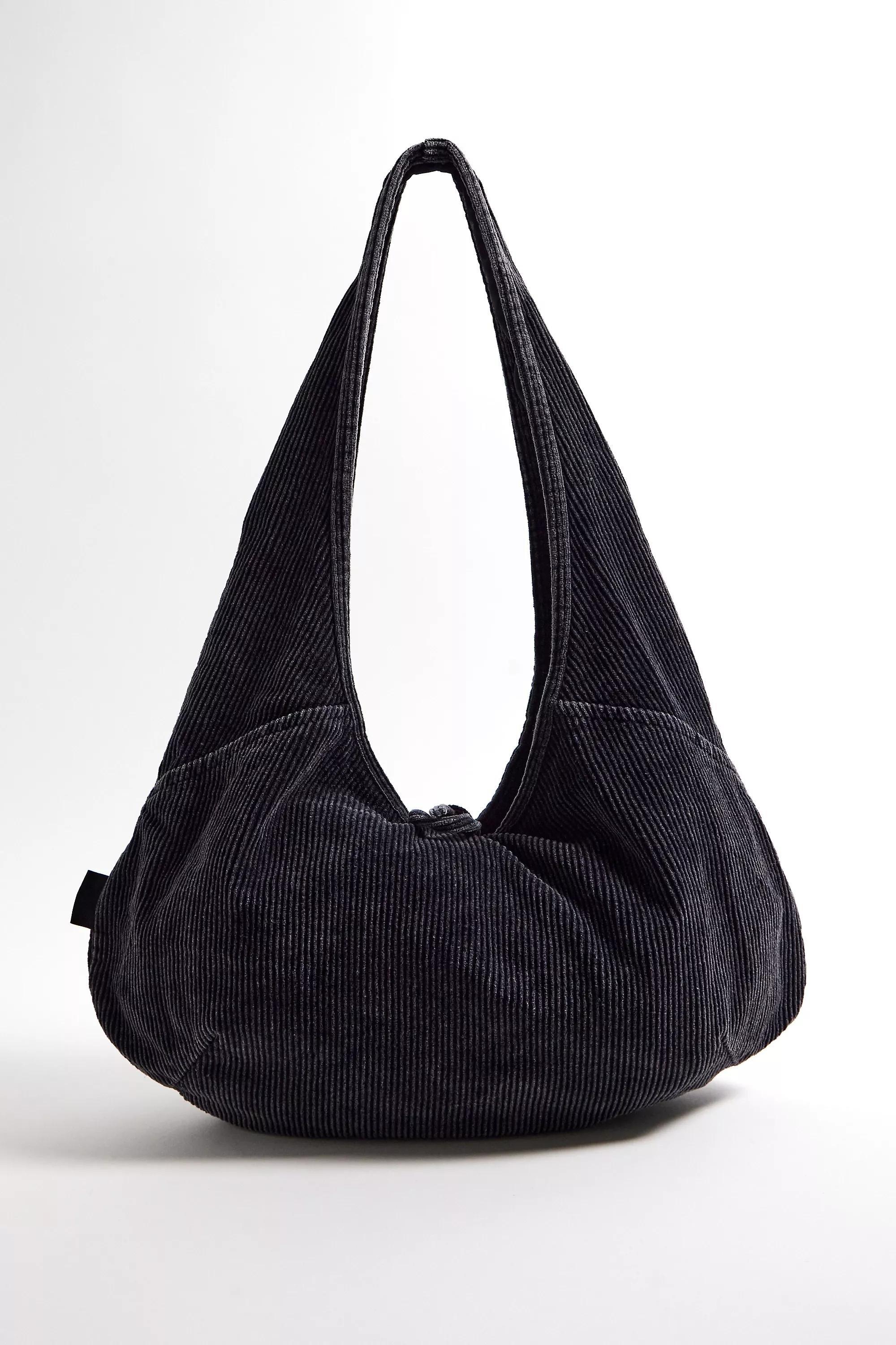 Black Uo Flo Slouch Corduroy Tote Bag, BLK, large image number 5