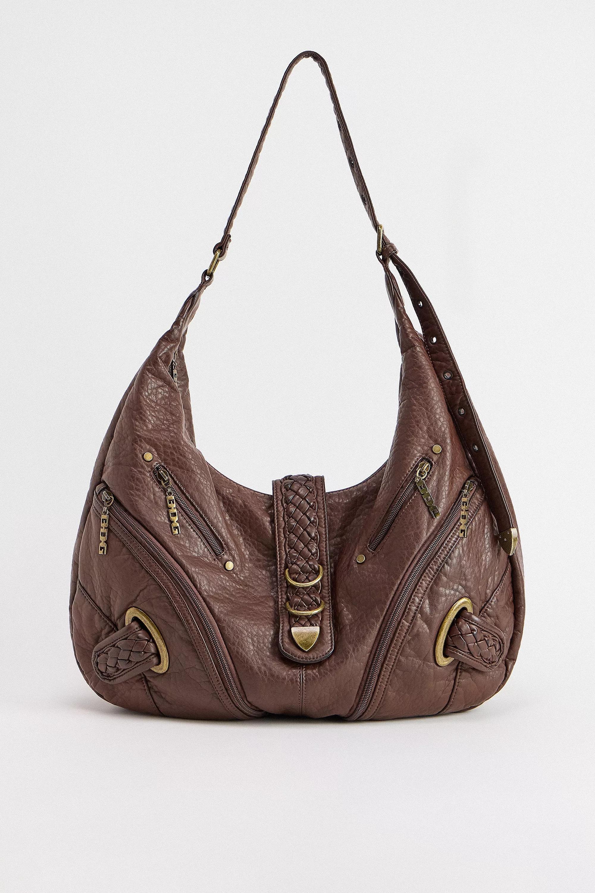 Brown Bdg Jem Buckle Slouch Bag, BRN, large image number 1