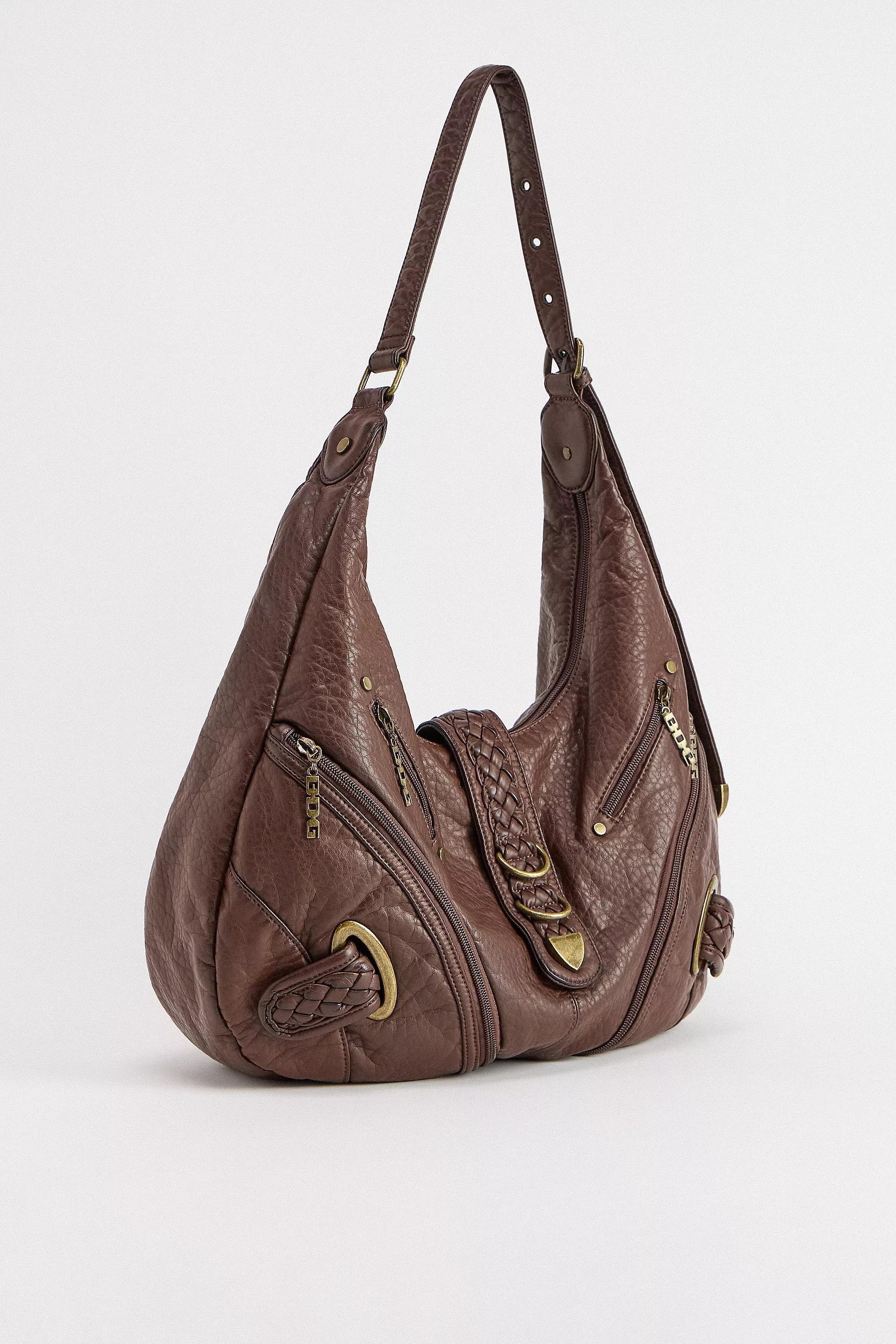Brown Bdg Jem Buckle Slouch Bag, BRN, large image number 2