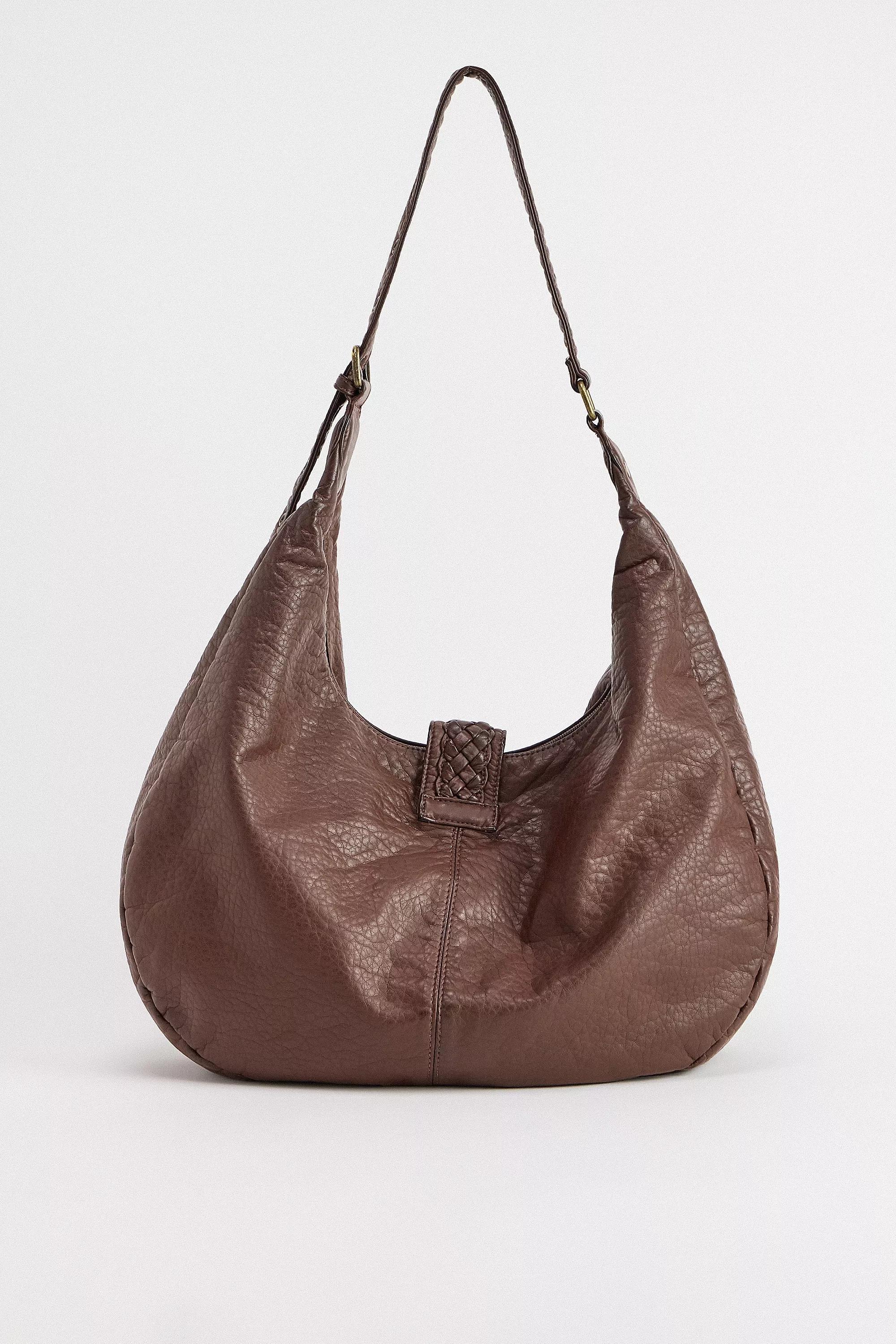 Brown Bdg Jem Buckle Slouch Bag, BRN, large image number 3
