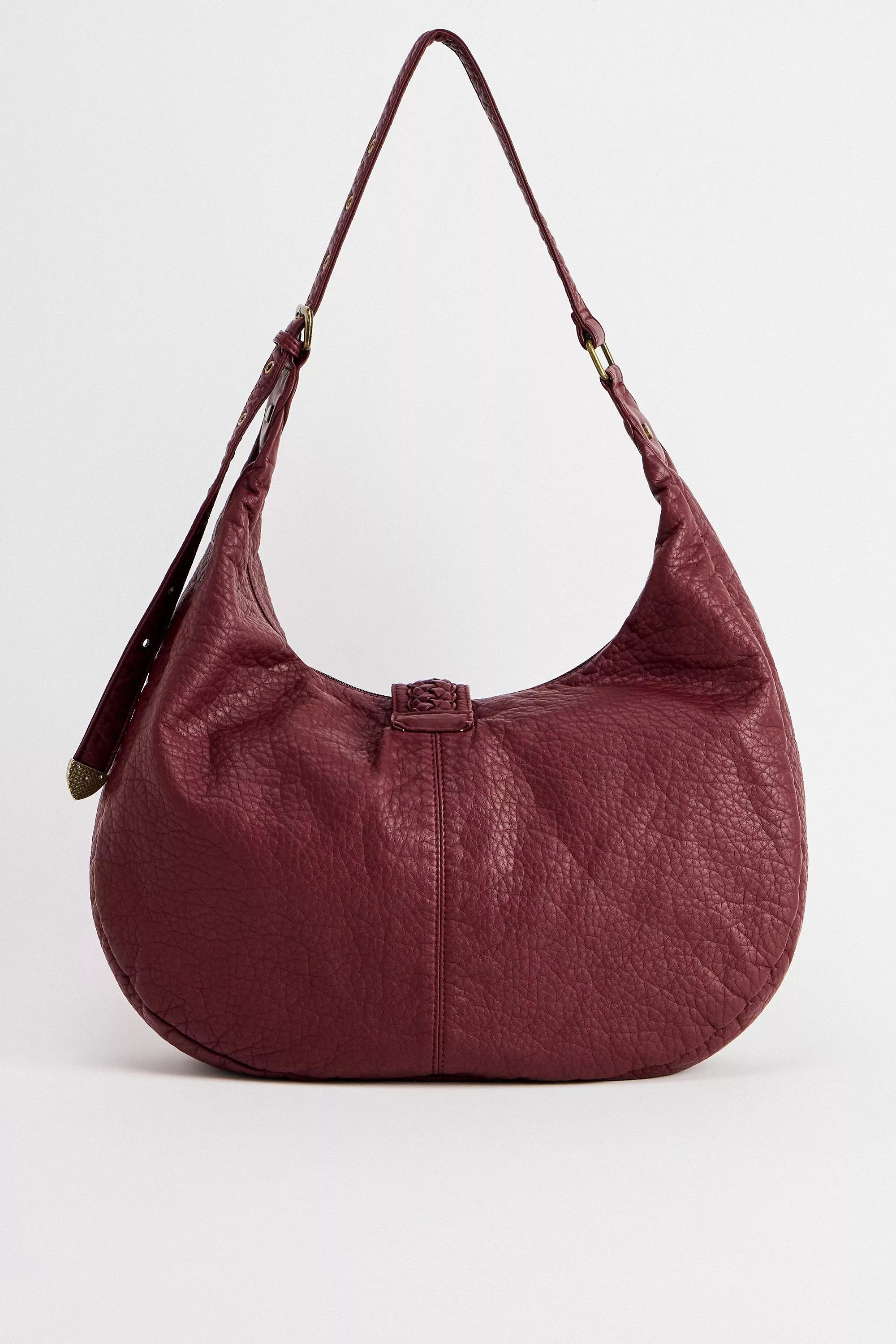 Burgundy Bdg Jem Buckle Slouch Bag, WINE, large image number 3