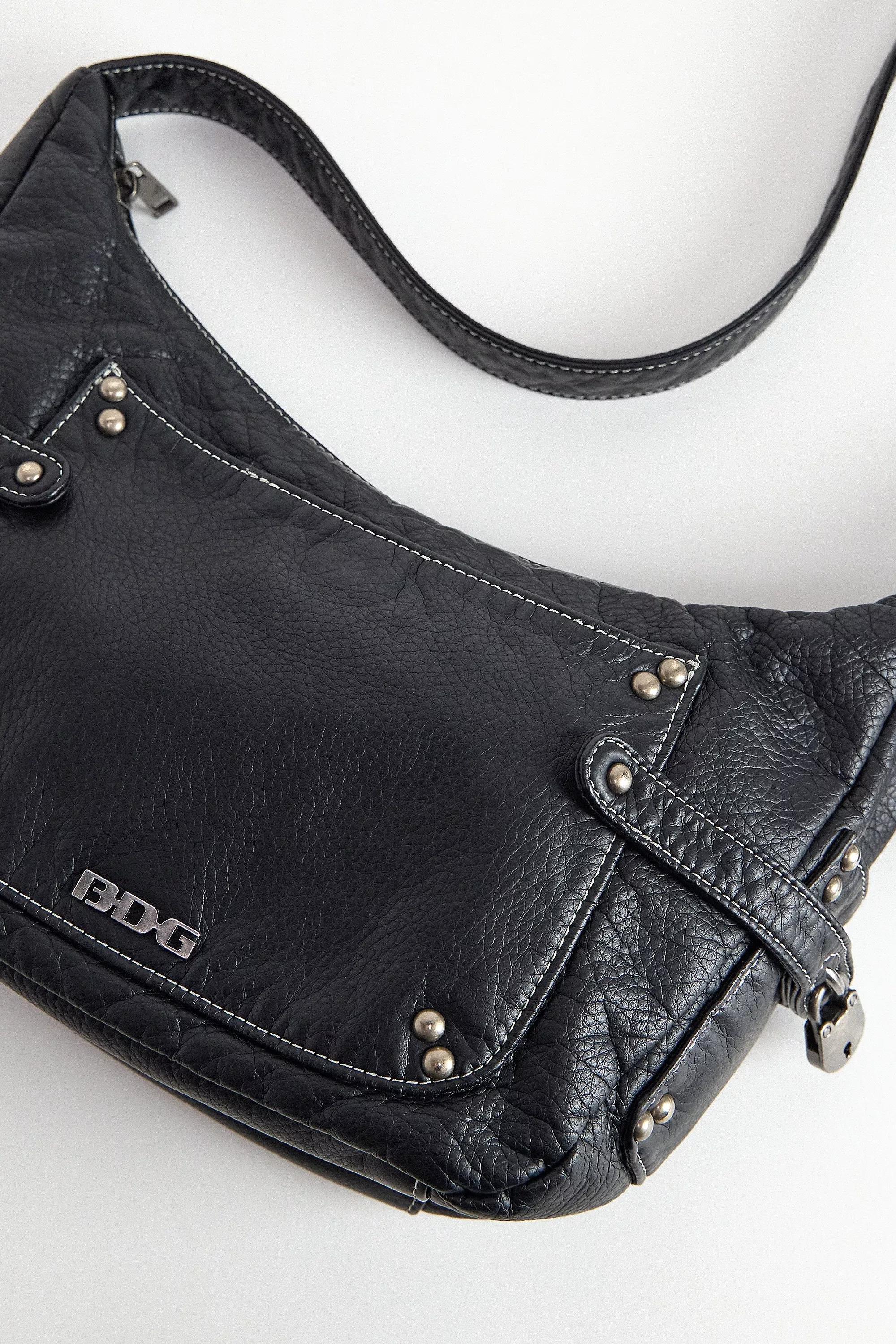 Black Bdg Reggie Faux Leather Sling Bag, BLK, large image number 3