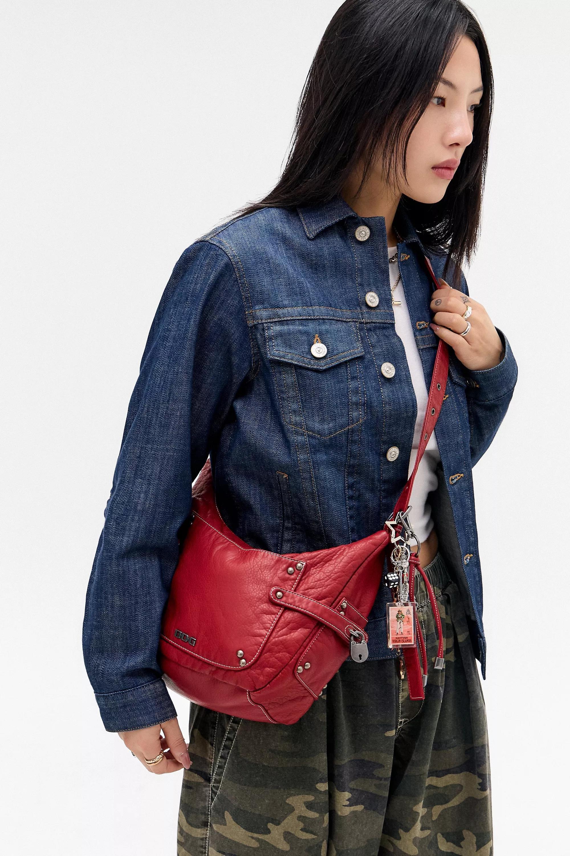 Red Bdg Reggie Faux Leather Sling Bag, RED, medium