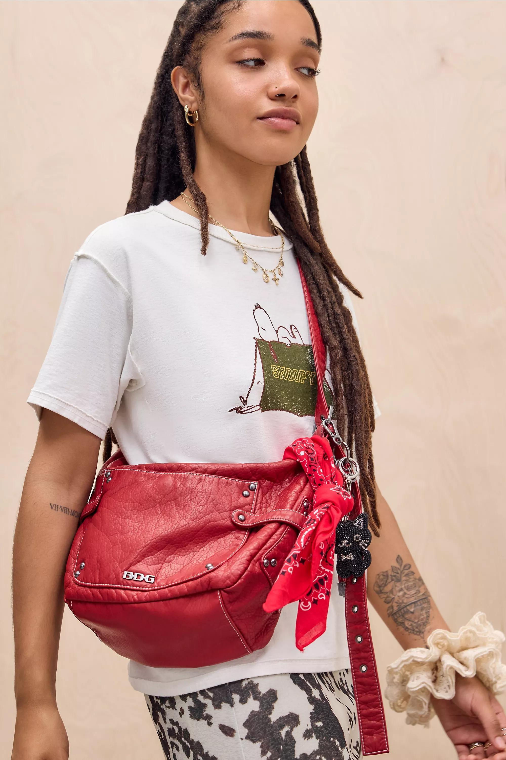 Red Bdg Reggie Faux Leather Sling Bag, RED, medium