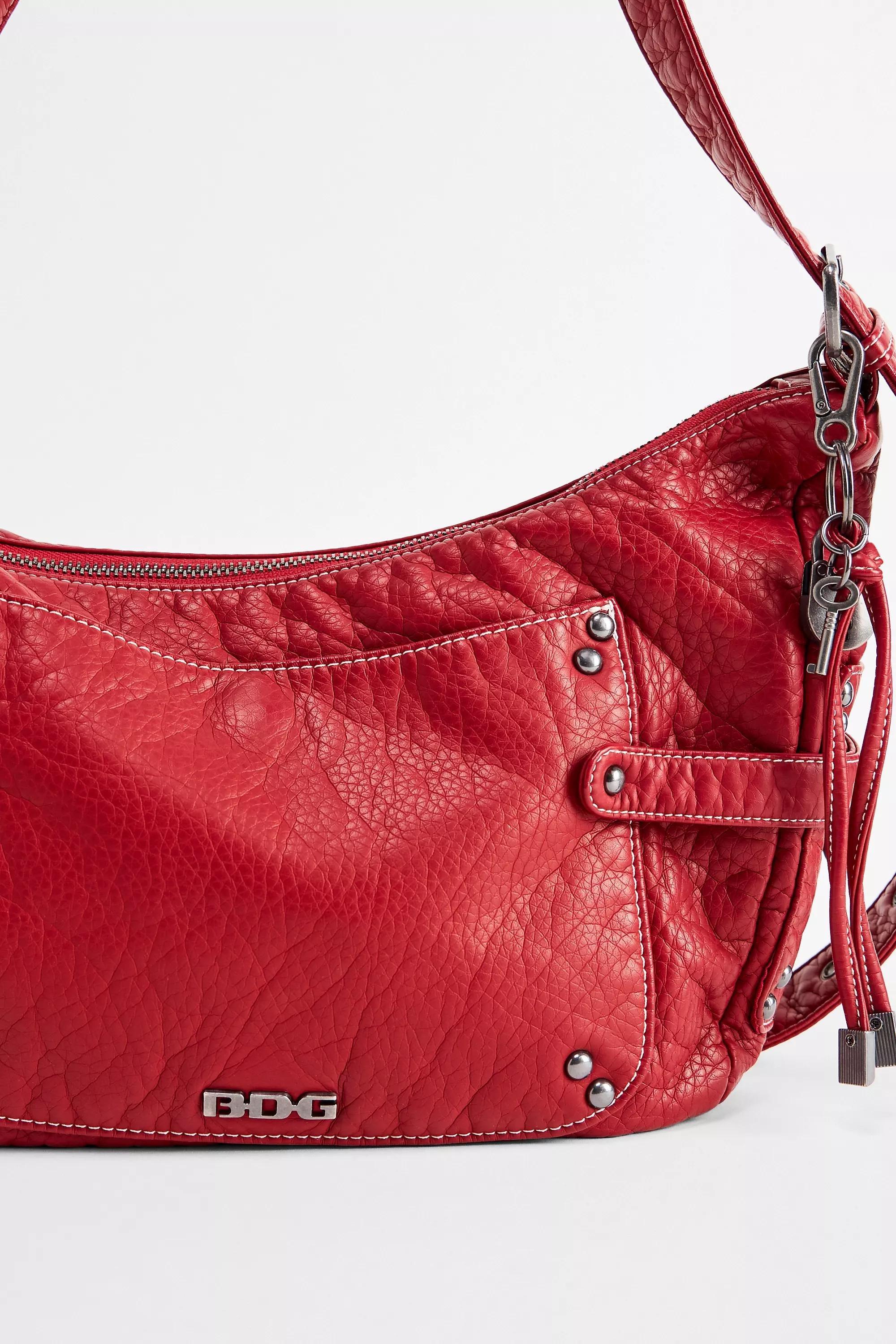 Red Bdg Reggie Faux Leather Sling Bag, RED, large image number 4