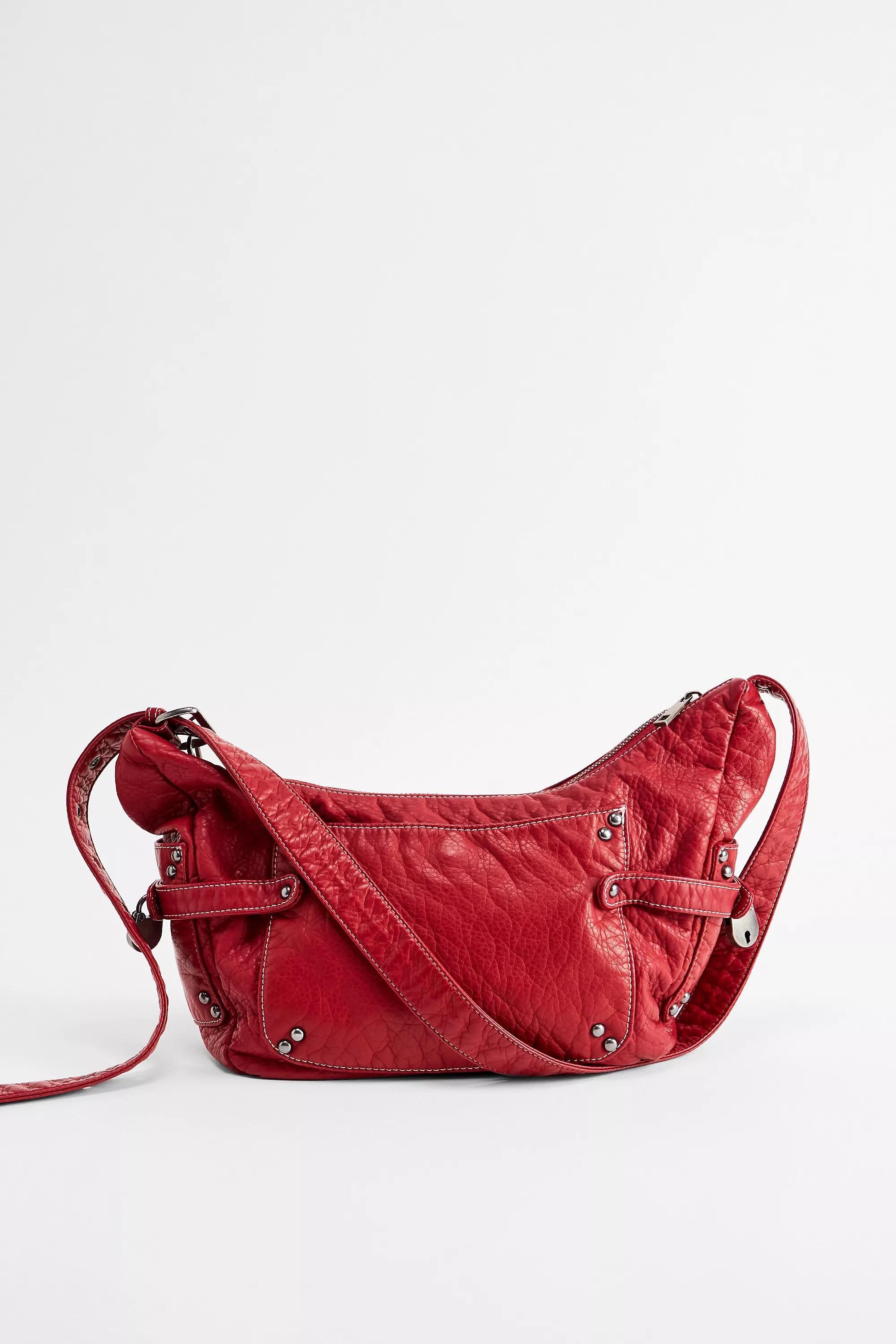 Red Bdg Reggie Faux Leather Sling Bag, RED, large image number 5