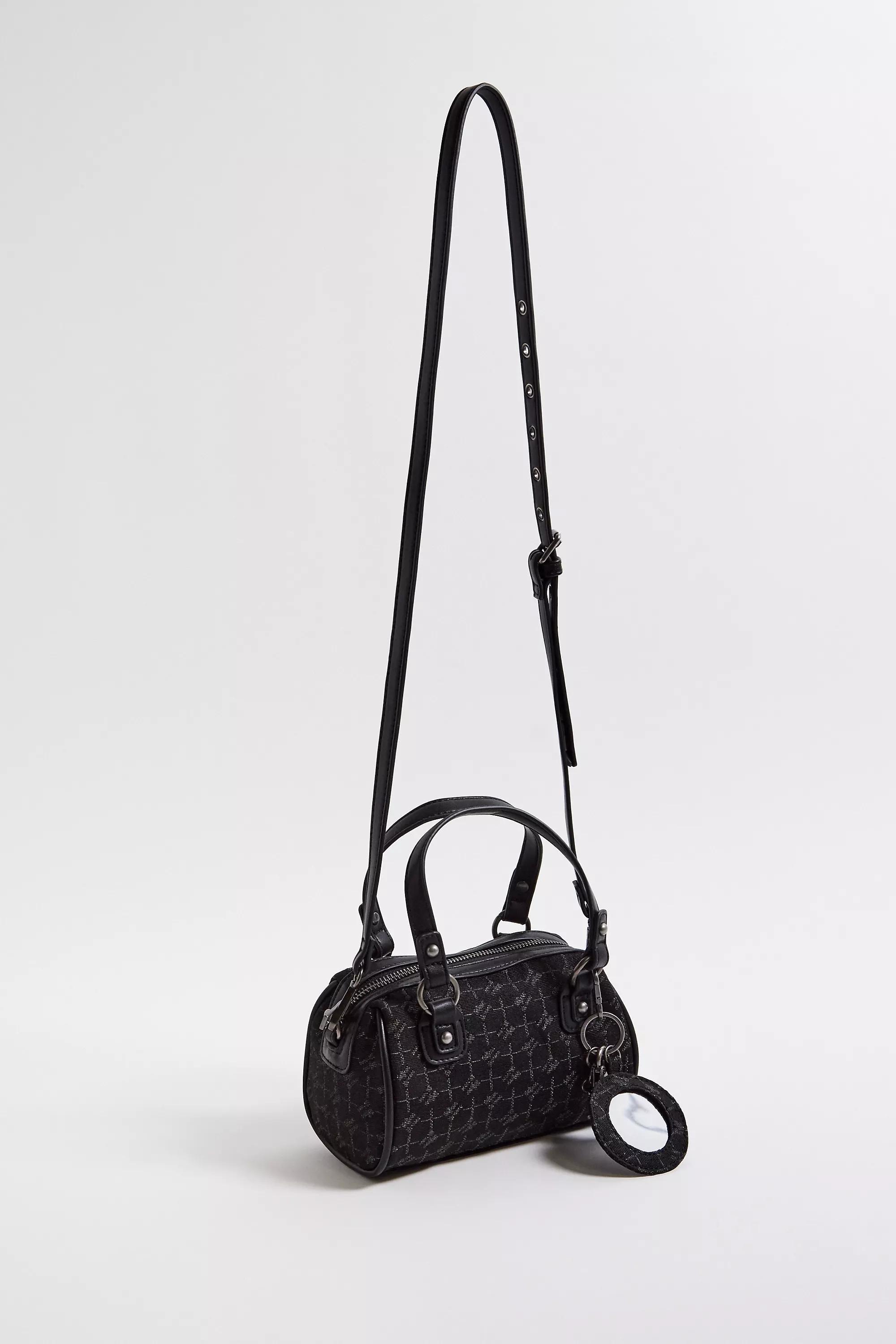 Black UO Monogram Bowler Bag, BLK, large image number 3