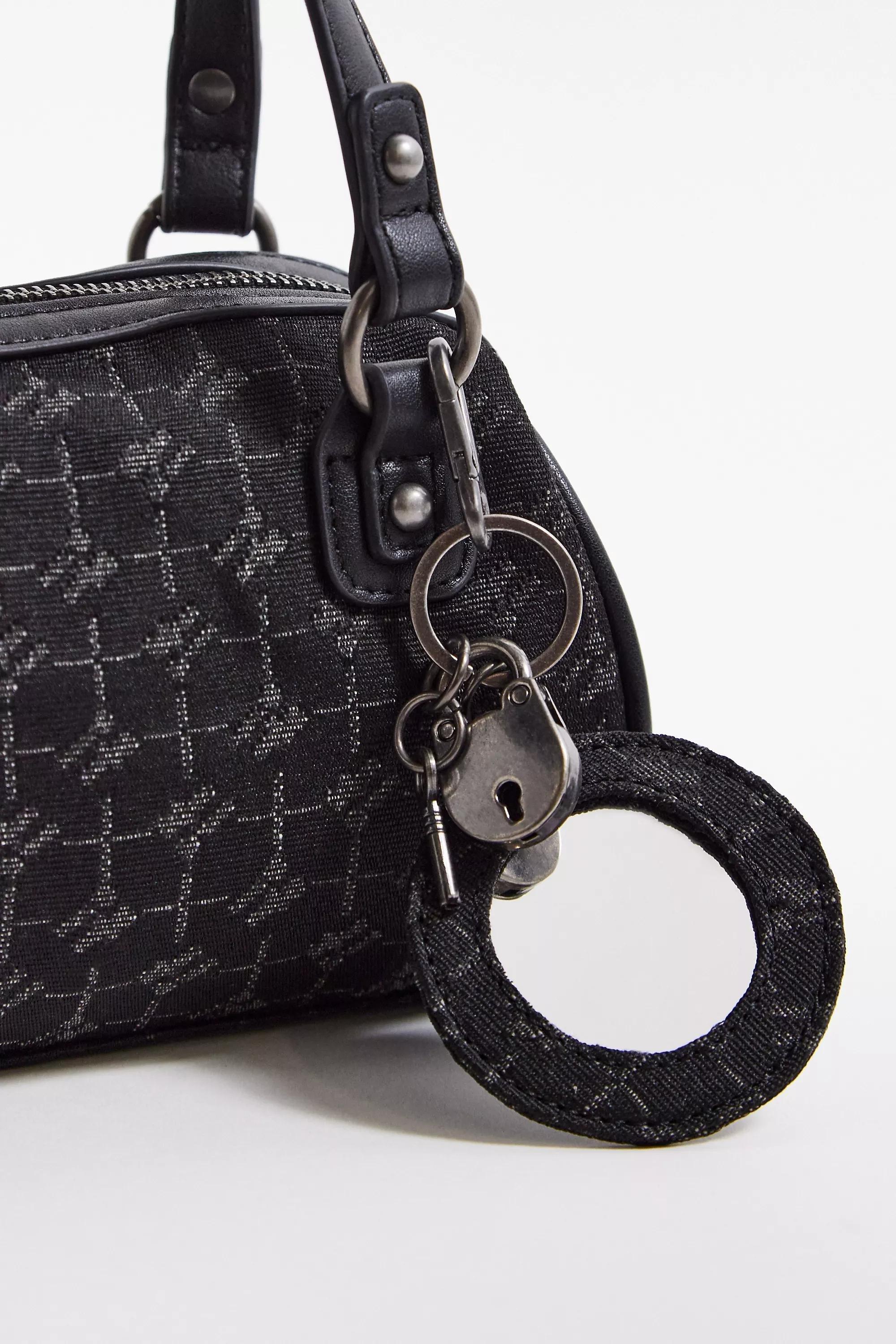 Black UO Monogram Bowler Bag, BLK, large image number 4