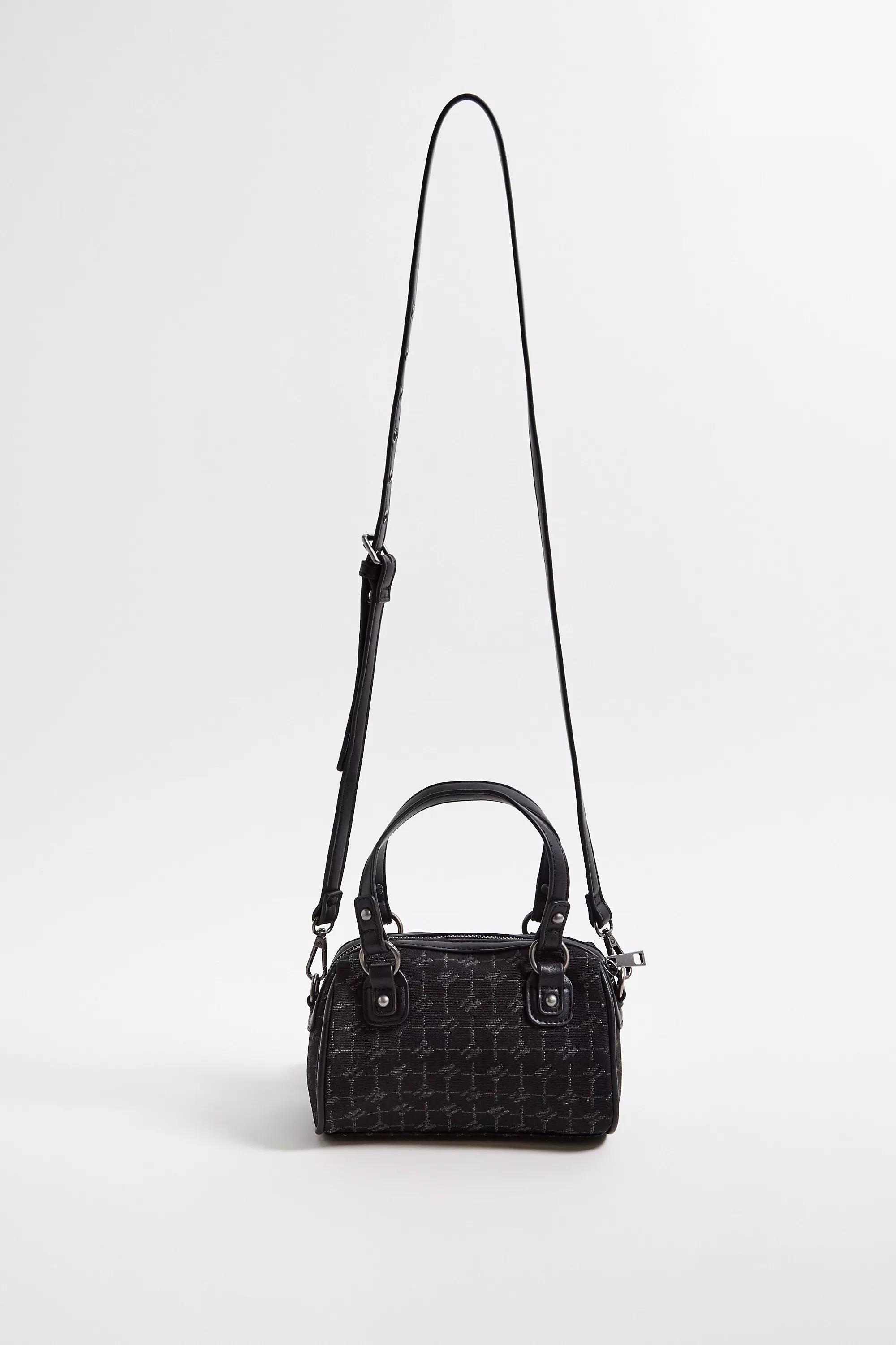 Black UO Monogram Bowler Bag, BLK, large image number 5