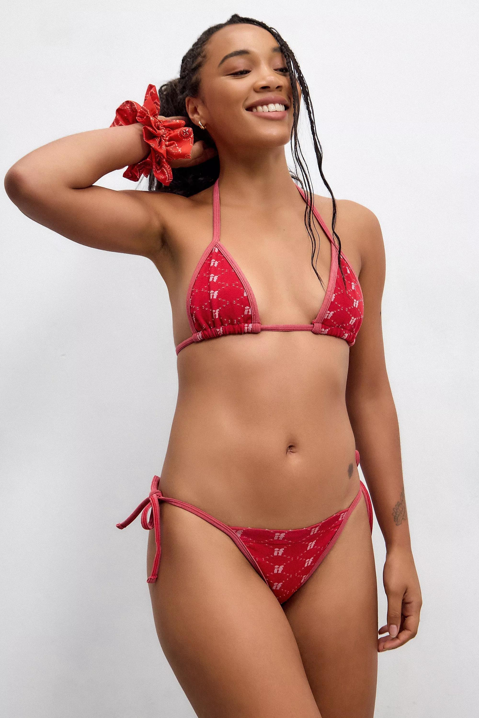 Red Iets Frans... Monogram Triangle Bikini Top, , large image number 3