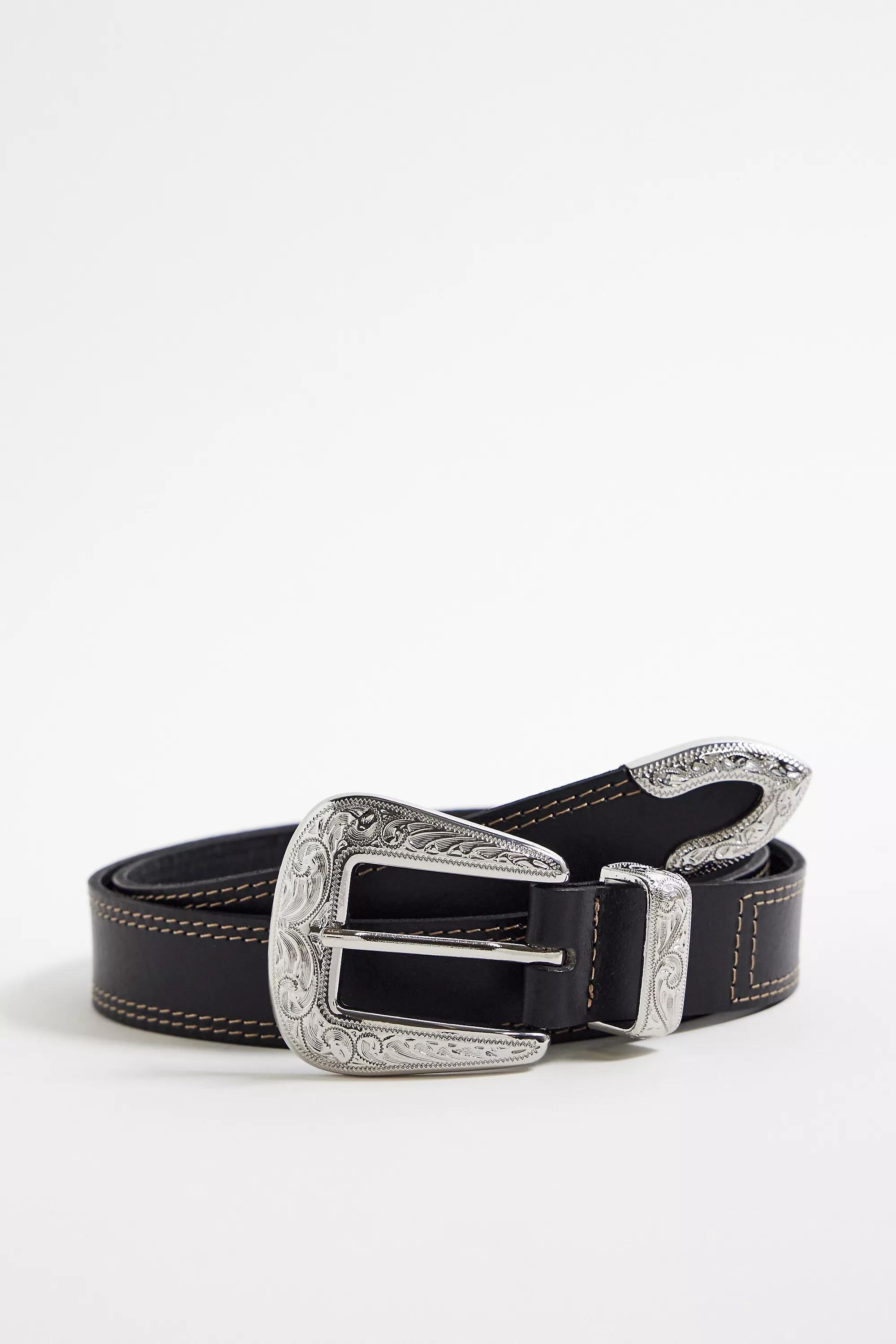 Black UO Leather Belt Buckle, , large image number 1