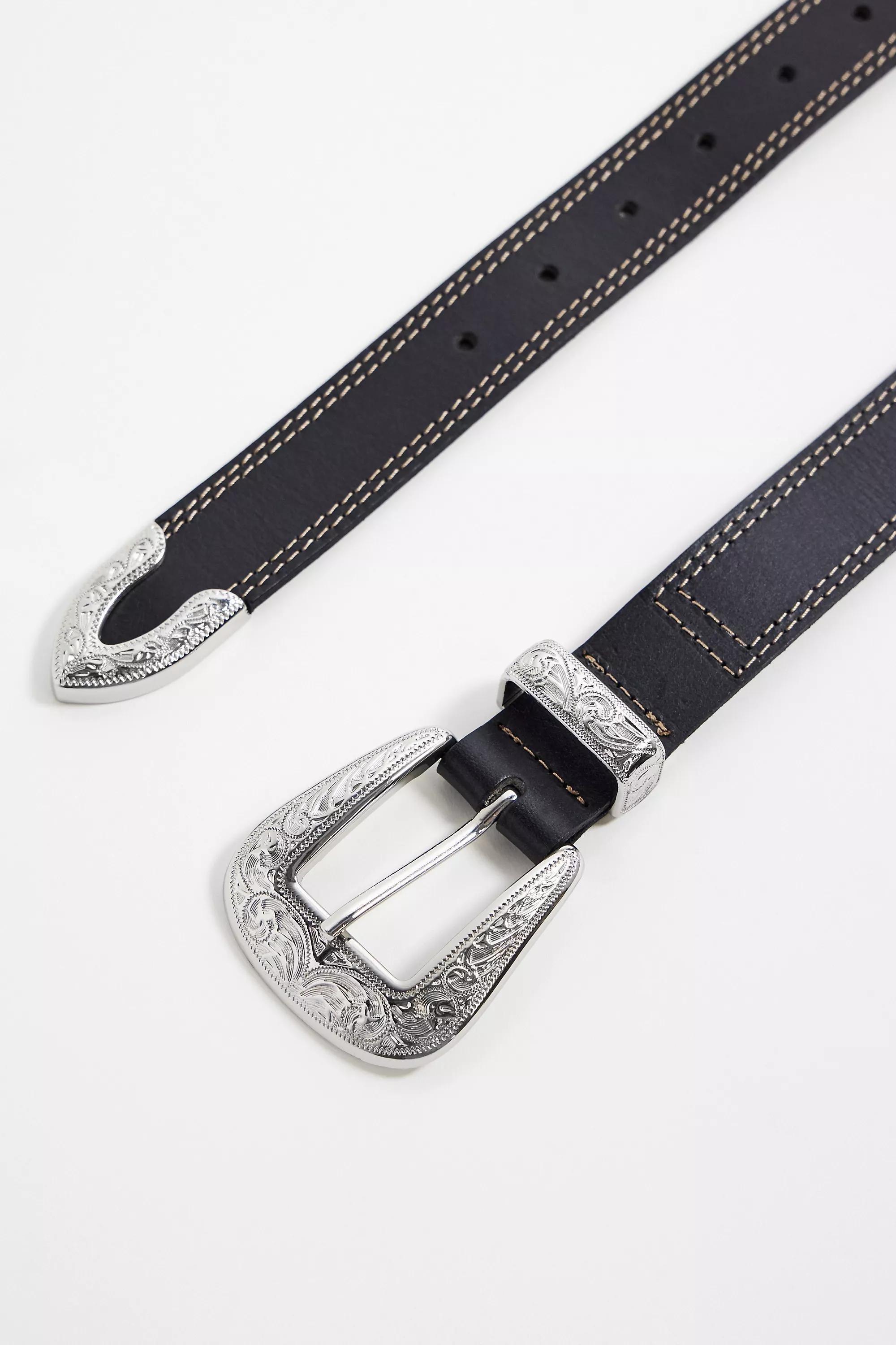 Black UO Leather Belt Buckle, , large image number 2