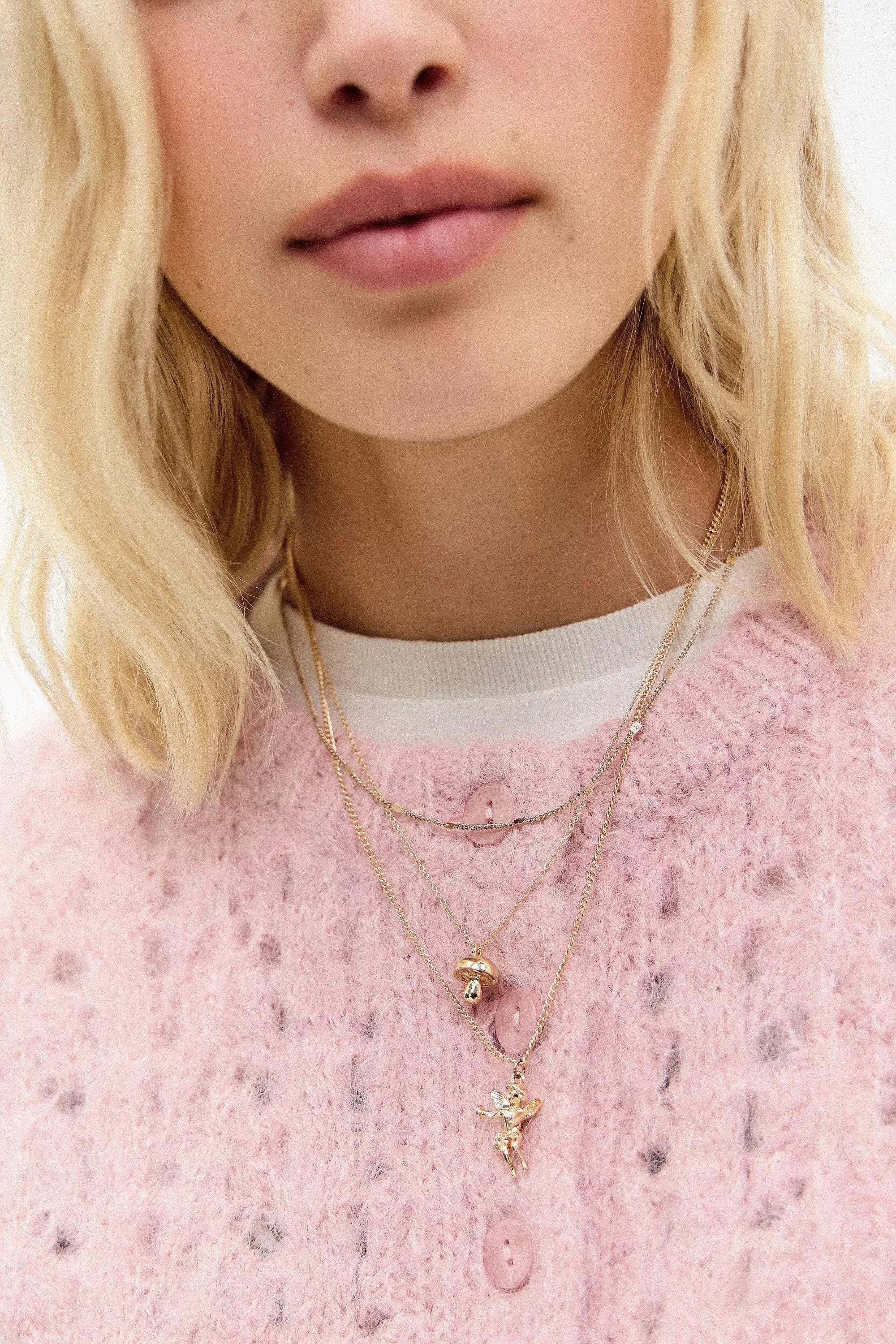 Gold Silence + Noise Charm Pendant Necklace, GOLD, large image number 1